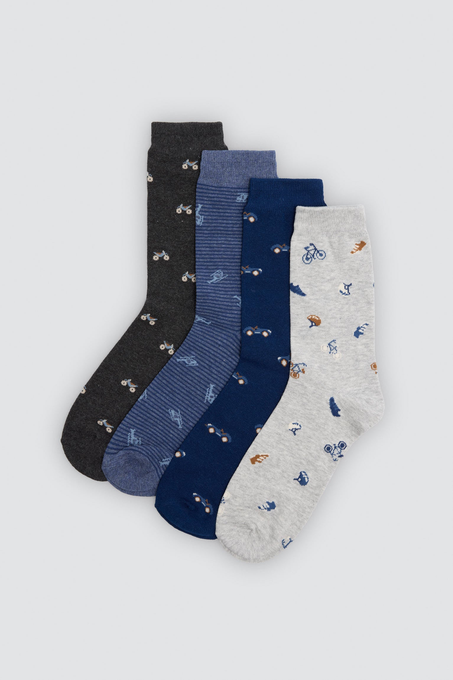 Lot de 4 chaussettes imprimé véhicules