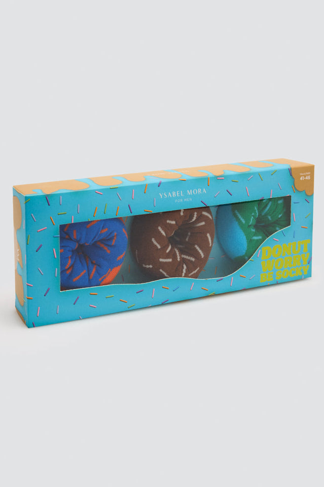 Coffret cadeau de 3 chaussettes Donuts