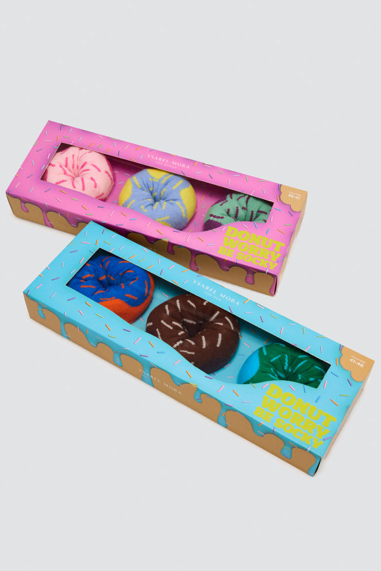Coffret cadeau de 3 chaussettes Donuts