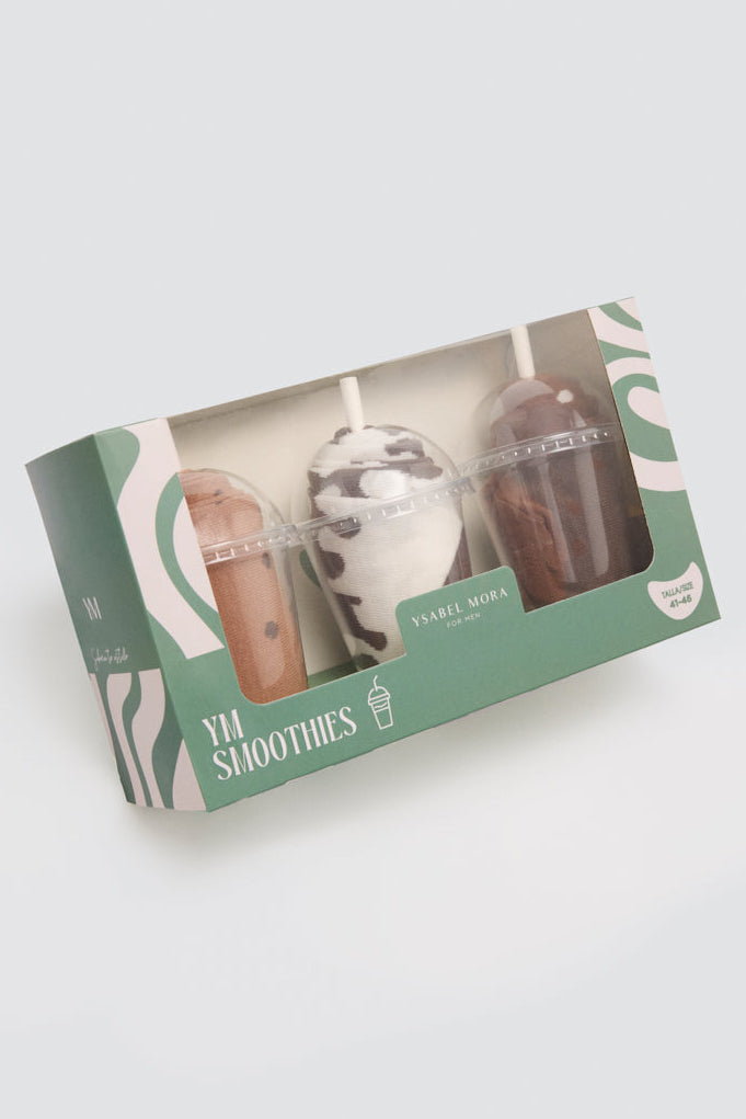 Coffret cadeau de 3 chaussettes thème Smoothies