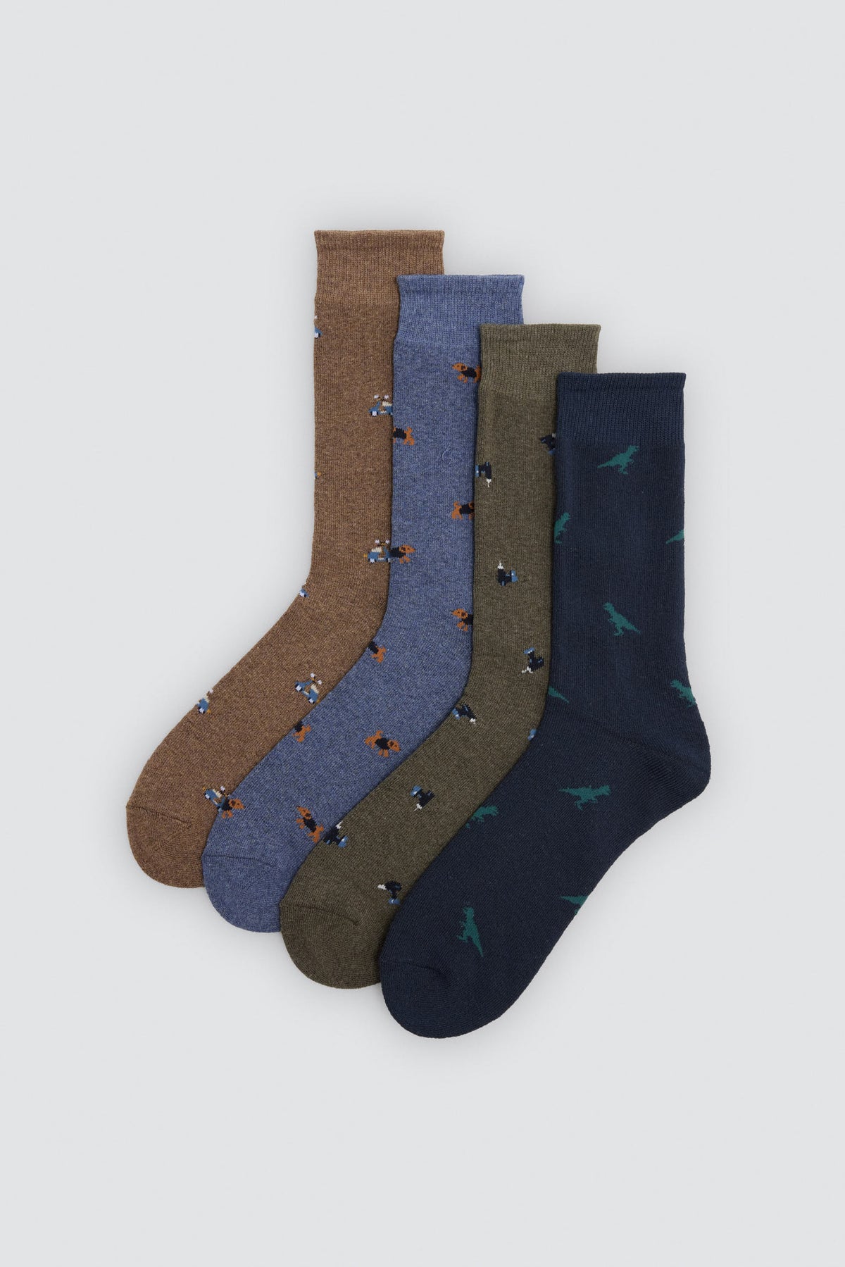 Lot de 4 chaussettes imprimé animaux et motos