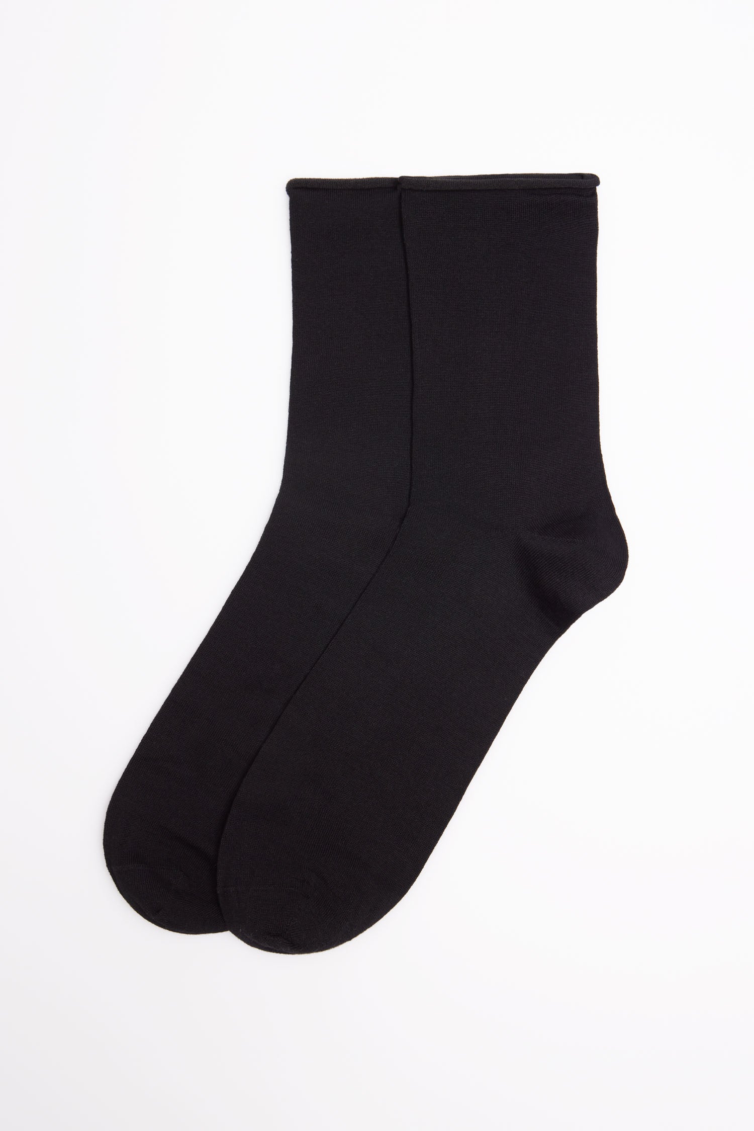 Chaussettes basiques sans revers fil d'Ecosse noir