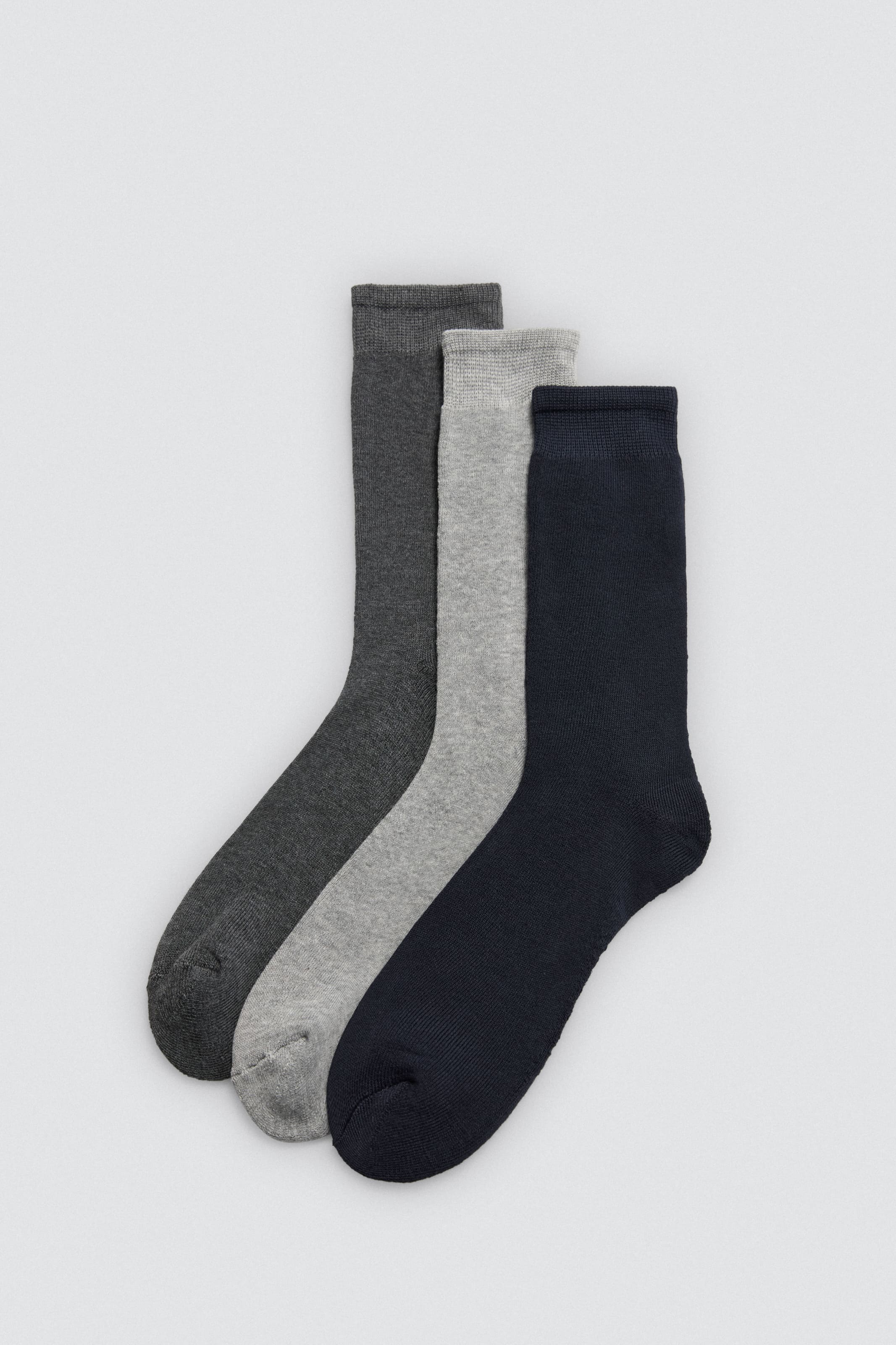 Lot de 3 chaussettes hautes thermiques avec poignets anti-pression aux couleurs neutres