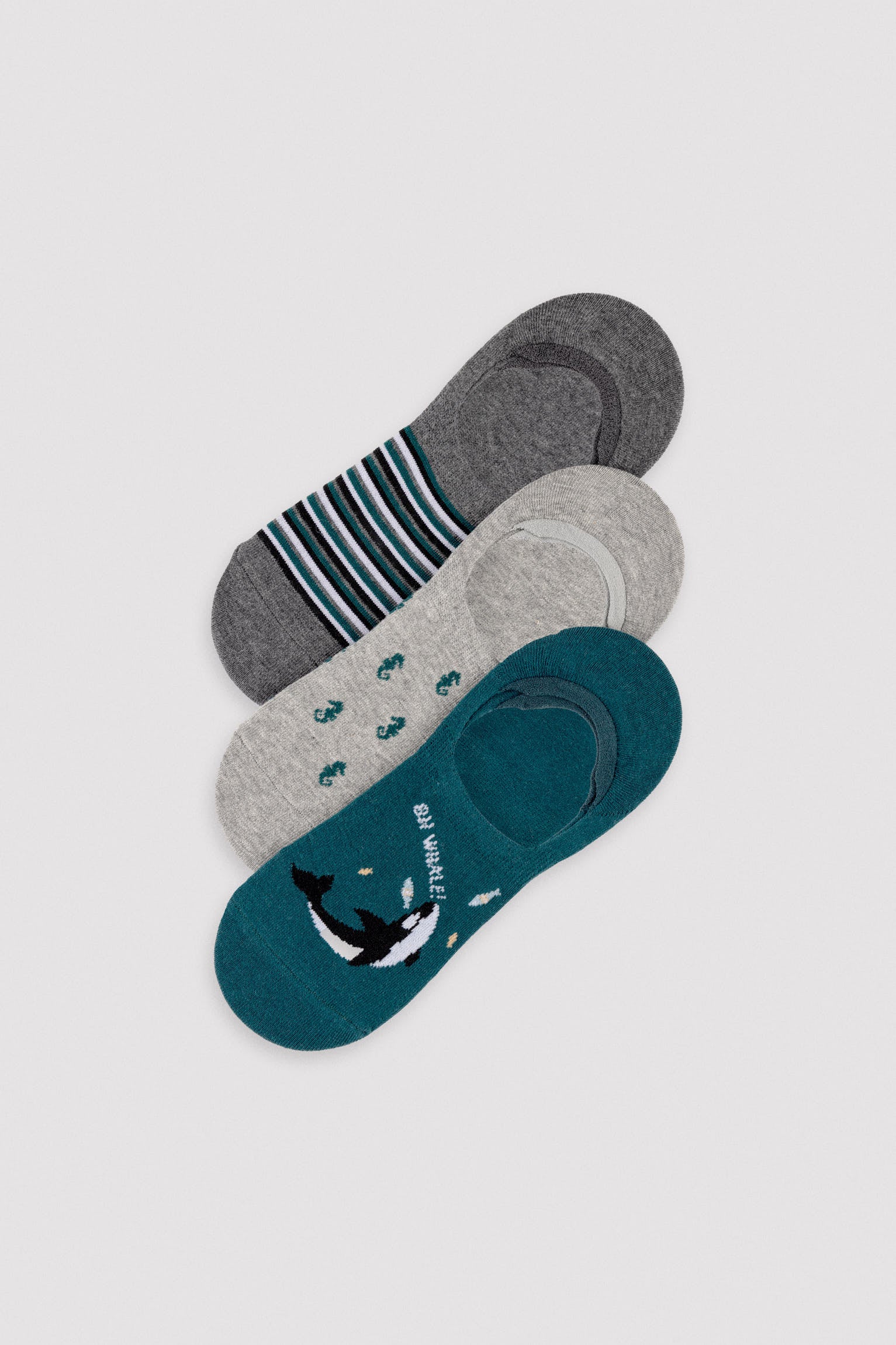 Lot de 3 petits doigts pour homme avec imprimé animal marin