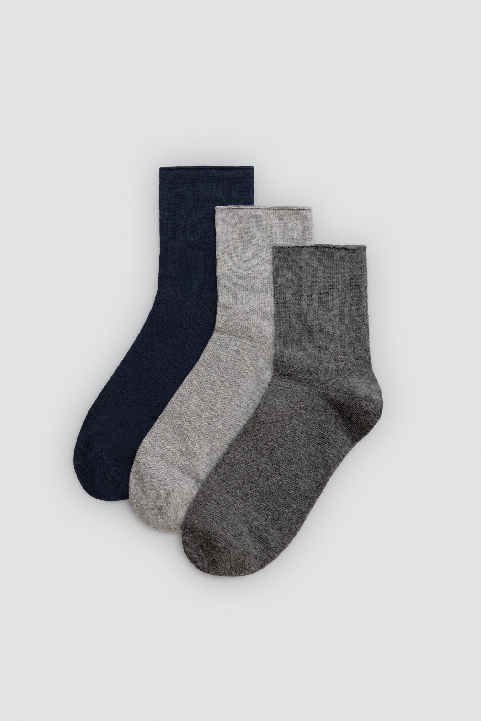 Lot de 3 chaussettes hautes unies multicolores basiques