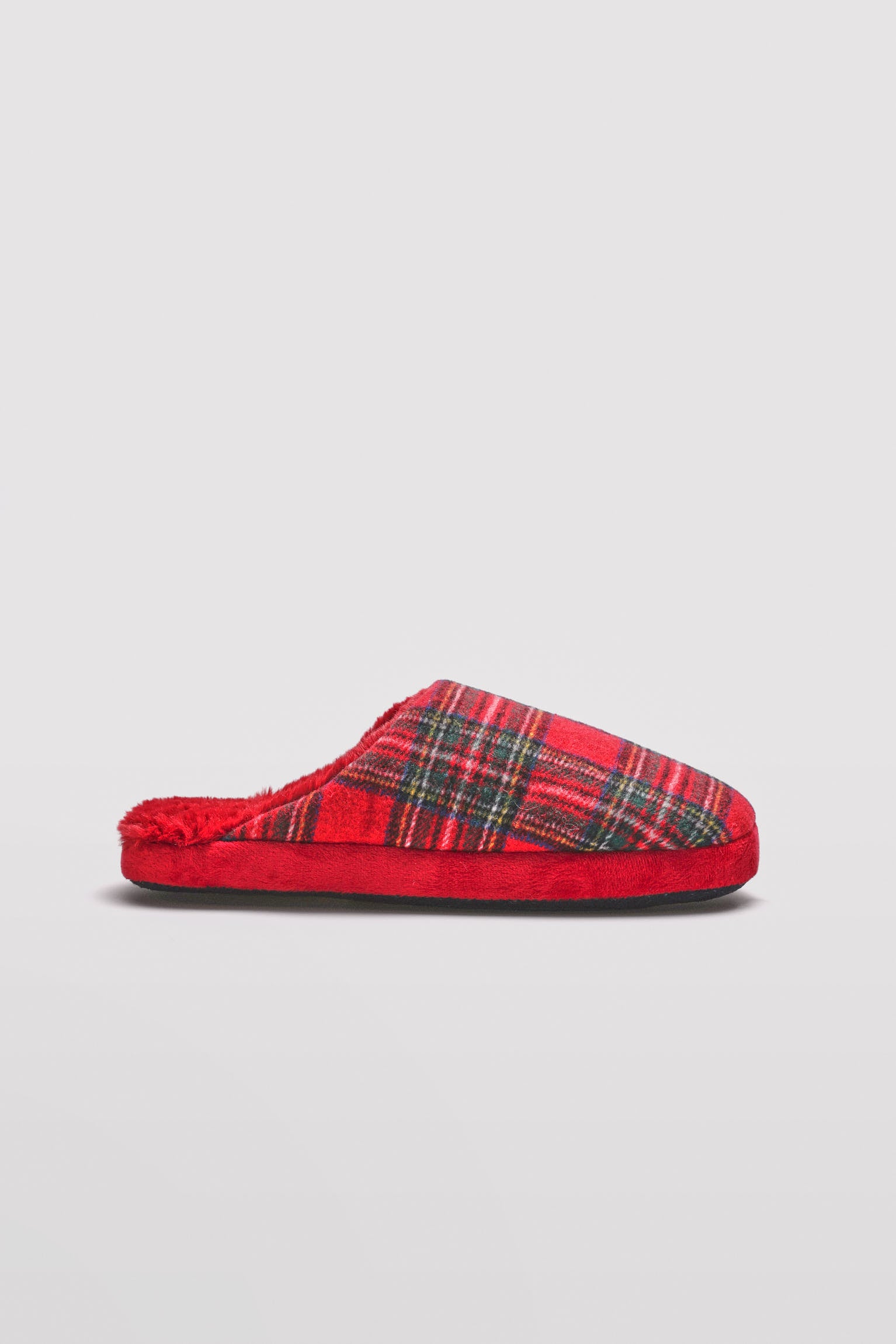 24074-2-zapatillas-casa-estampado-escoces-hombre-ysabel-mora - Rojo