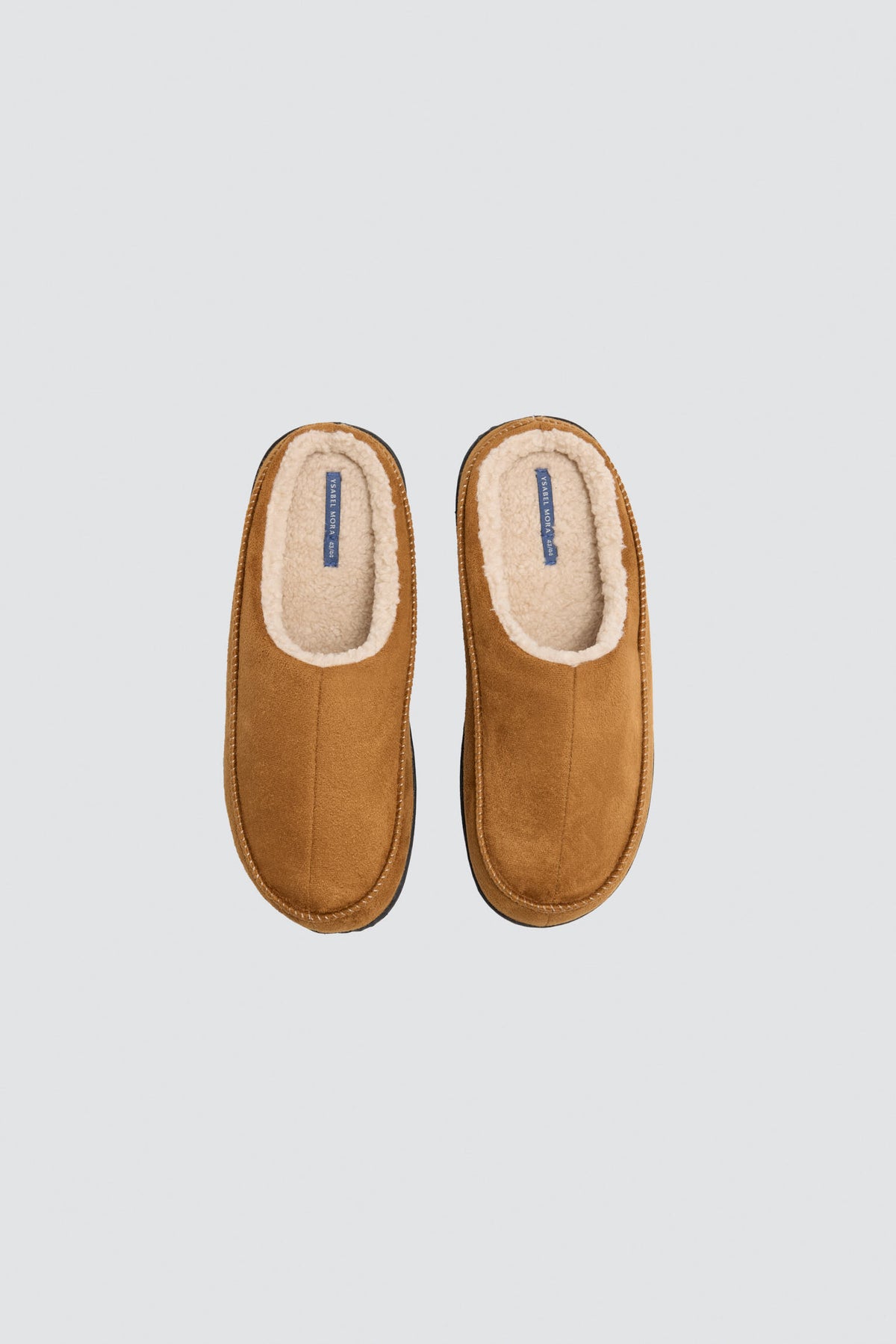 Chaussons homme camel effet daim avec intérieur fourrure