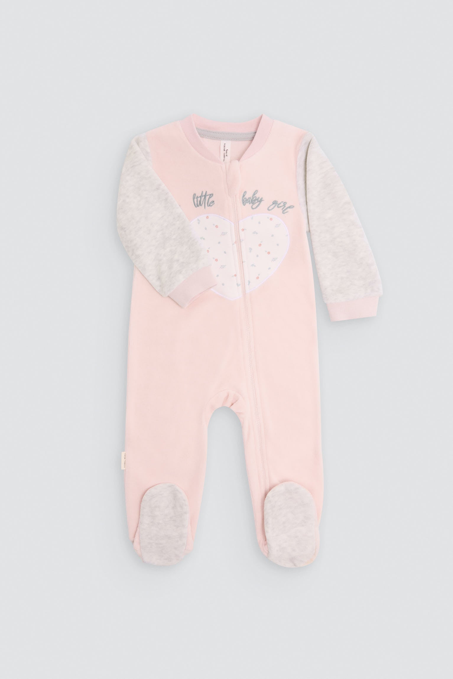 Dors-bien bébé zippé imprimé cœur