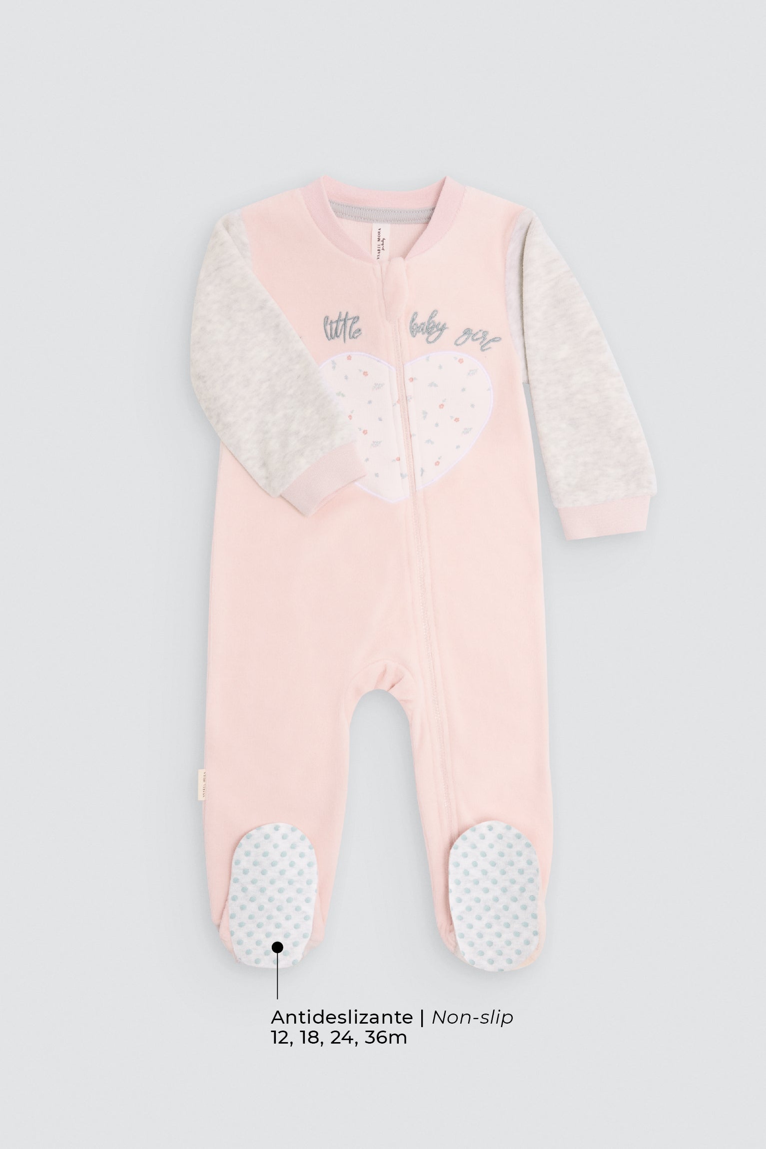 Dors-bien bébé zippé imprimé cœur