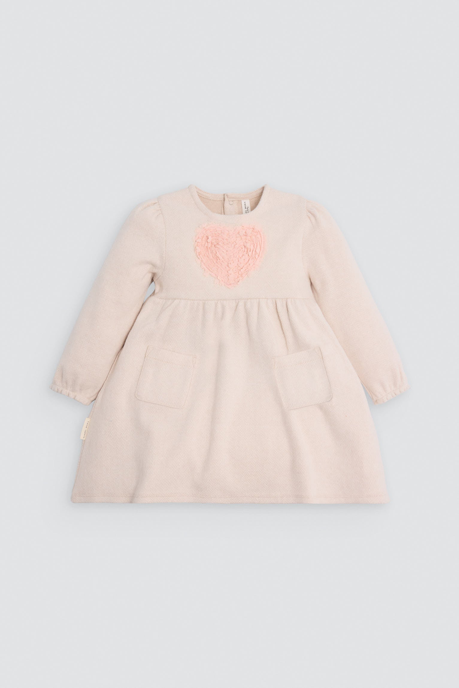 Vestido bebé manga larga detalle corazón - Ysabel Mora