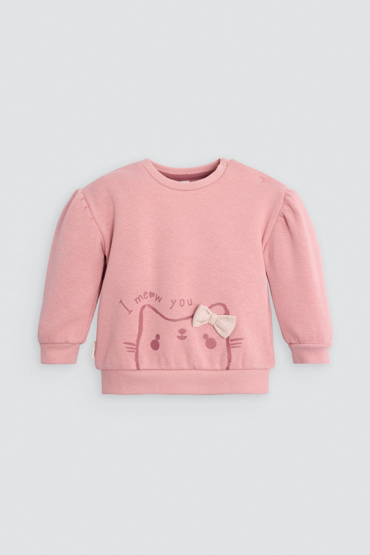 Conjunto bebé sudadera y jogger estampado gato con lazo - Ysabel Mora