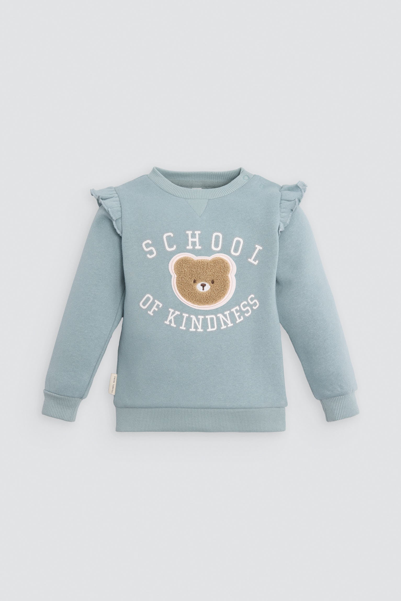 Conjunto bebé sudadera con volantes y pantalón detalle oso texturizado - Ysabel Mora