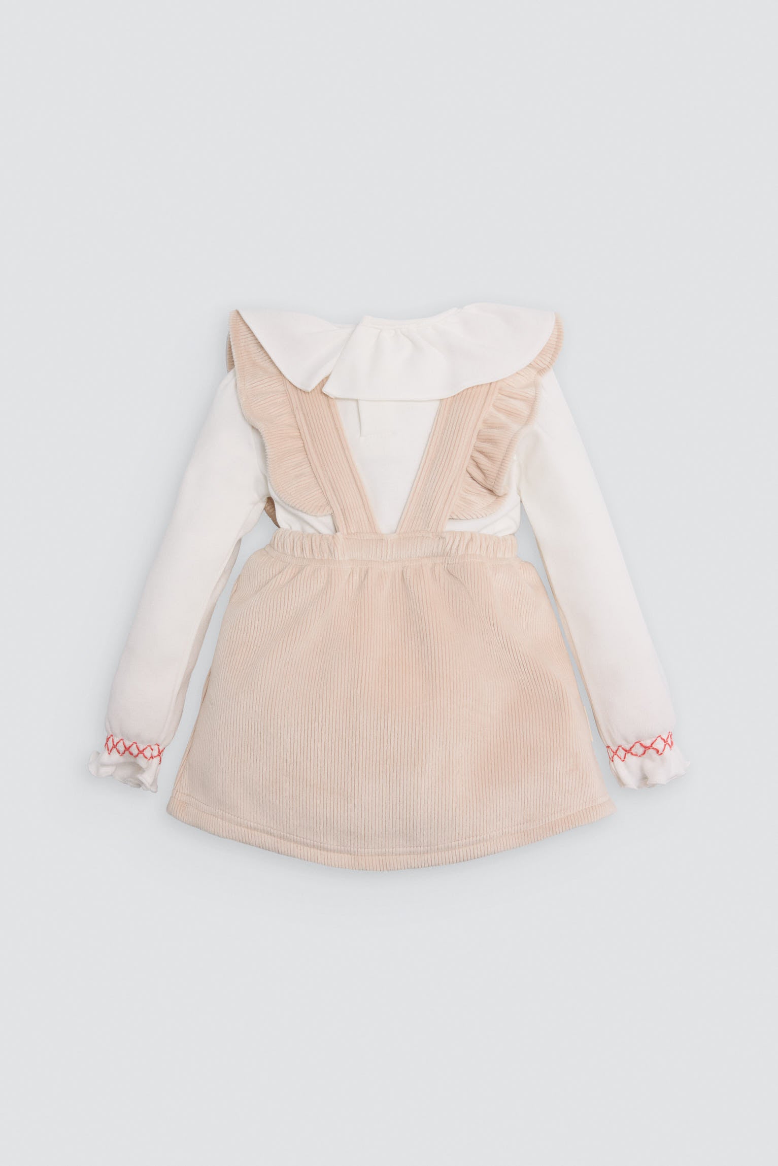 Conjunto bebé falda pana y camiseta manga larga volante - Ysabel Mora