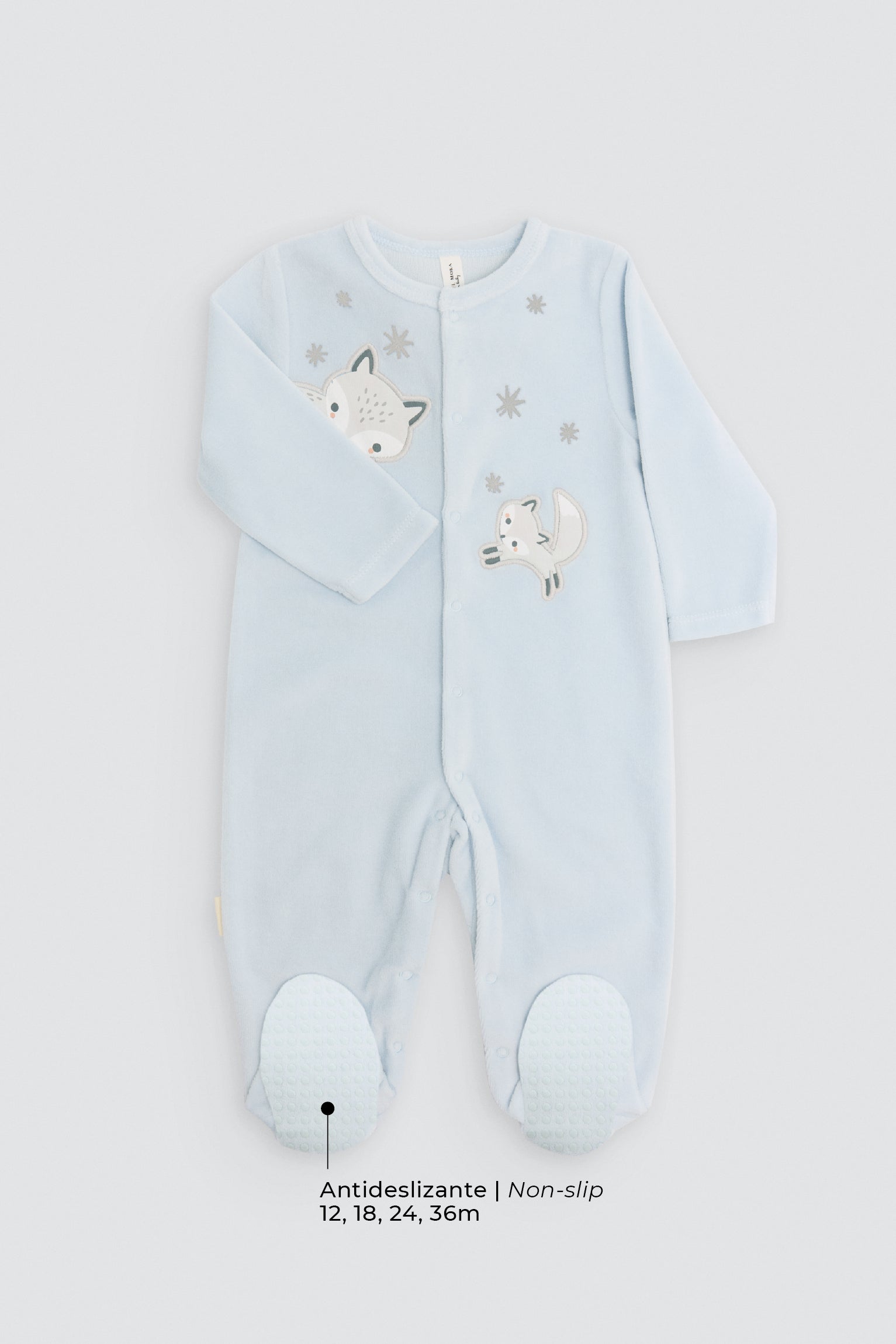 Pelele bebé terciopelo estampado zorros - Ysabel Mora