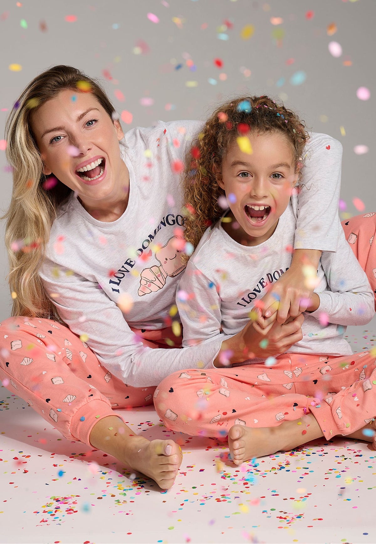 Pyjama long fille coton imprimé I Love Domingos