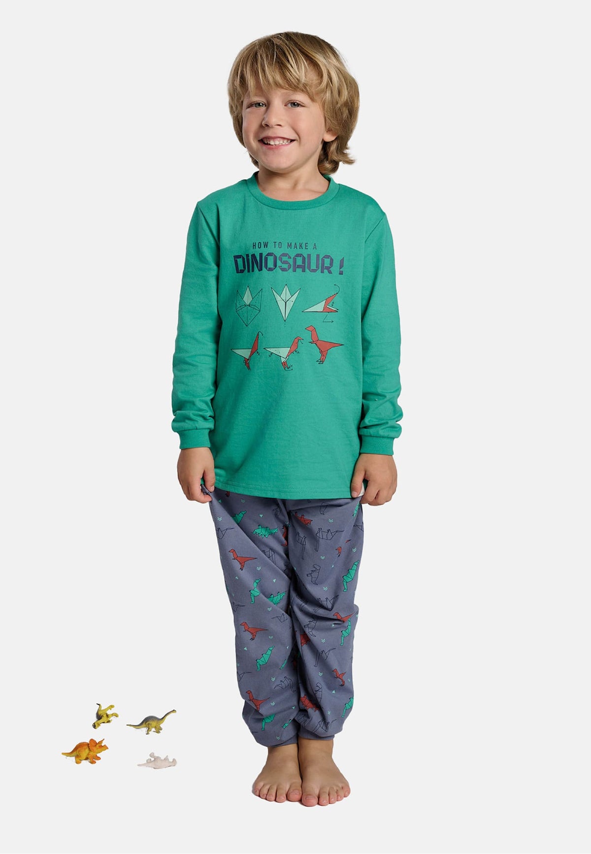 Pyjama long garçon coton imprimé dinosaures How to make a dinosaur