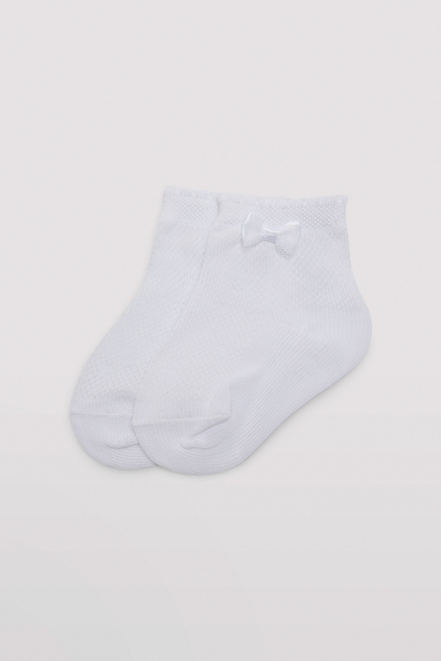 Chaussettes de cérémonie enfant noeud blanc