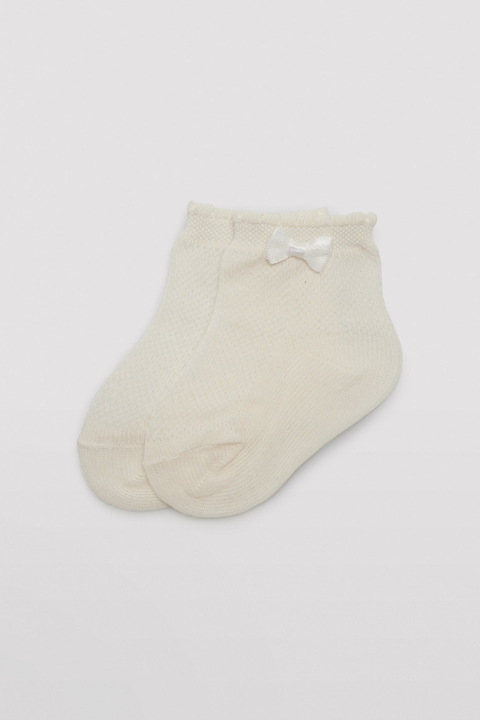 Chaussettes de cérémonie enfant noeud ivoire