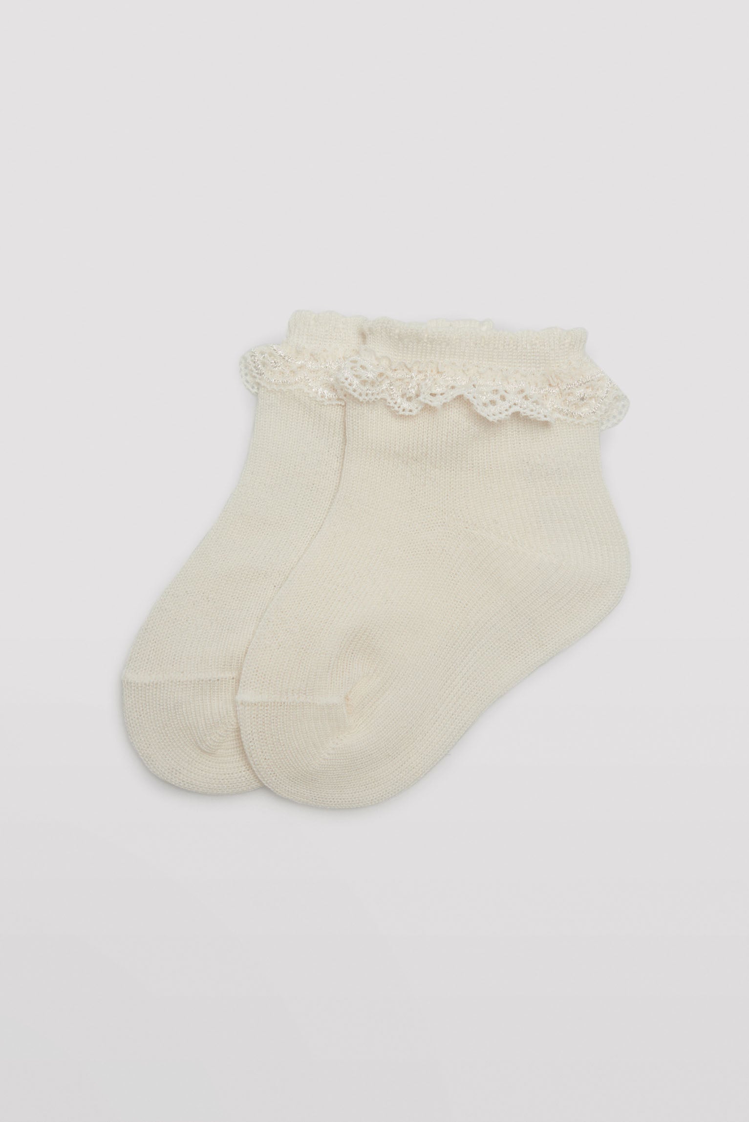 Chaussettes de cérémonie enfant avec dentelle ivoire