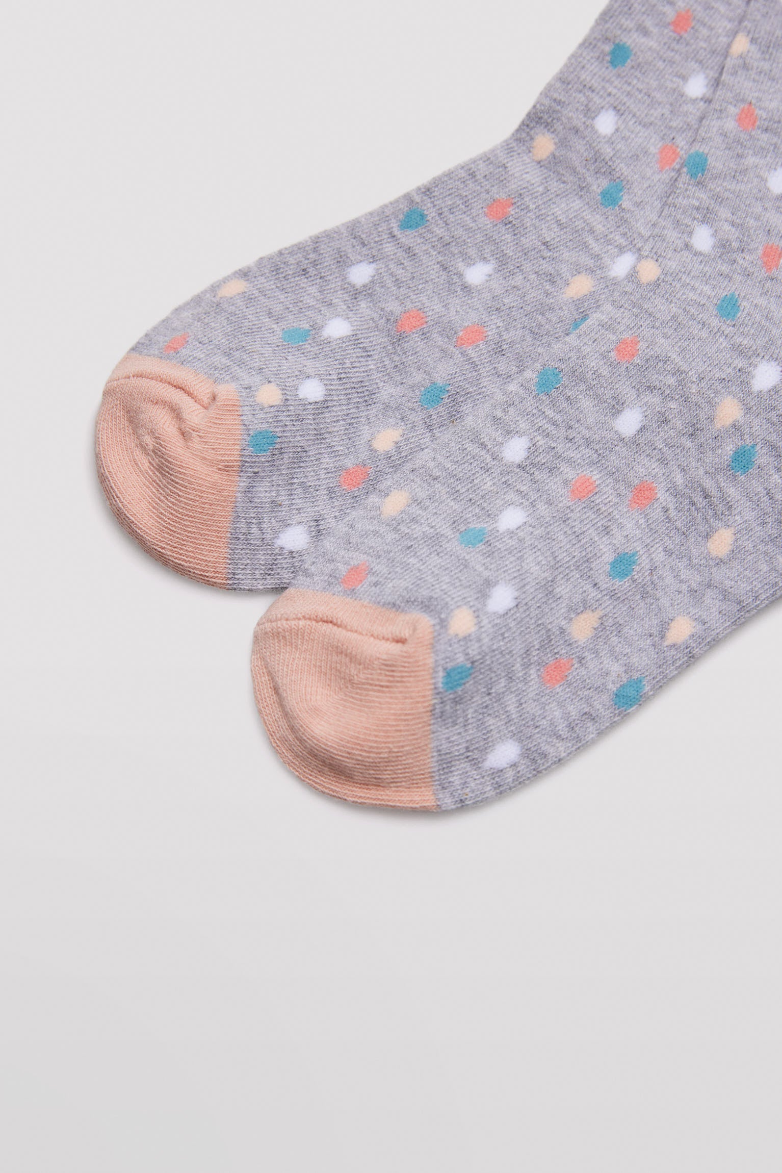 Lot de 2 chaussettes fille en coton imprimés pastel