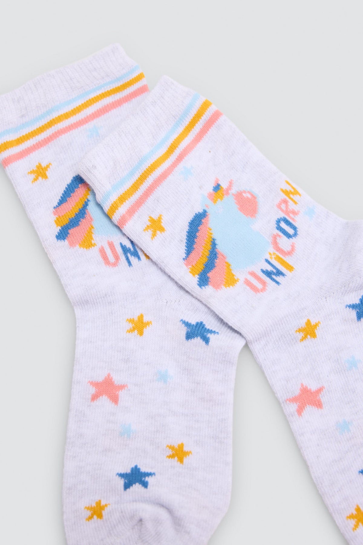 Lot de 2 chaussettes fille imprimé licornes