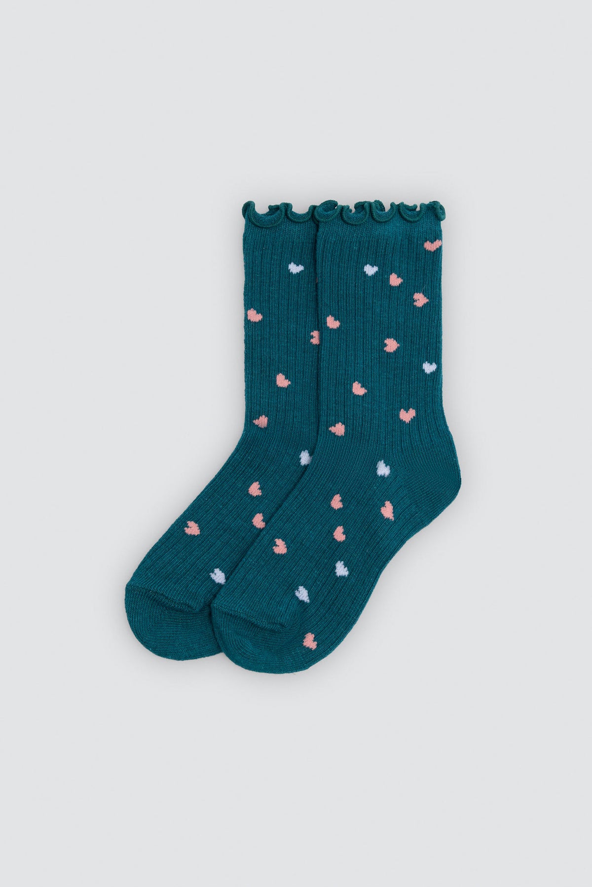 Lot de 4 chaussettes fille bord ondulé imprimé floral