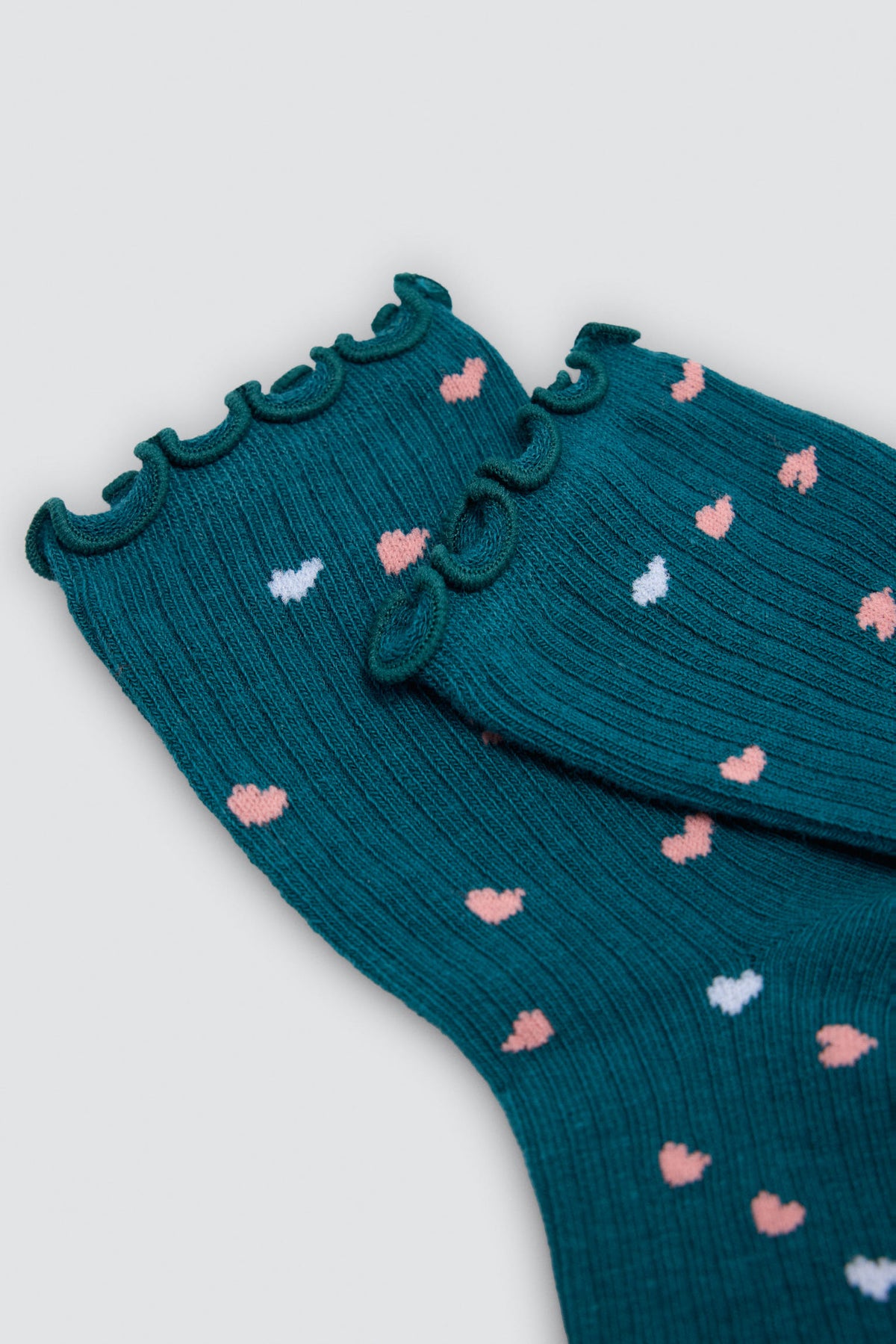 Lot de 4 chaussettes fille bord ondulé imprimé floral