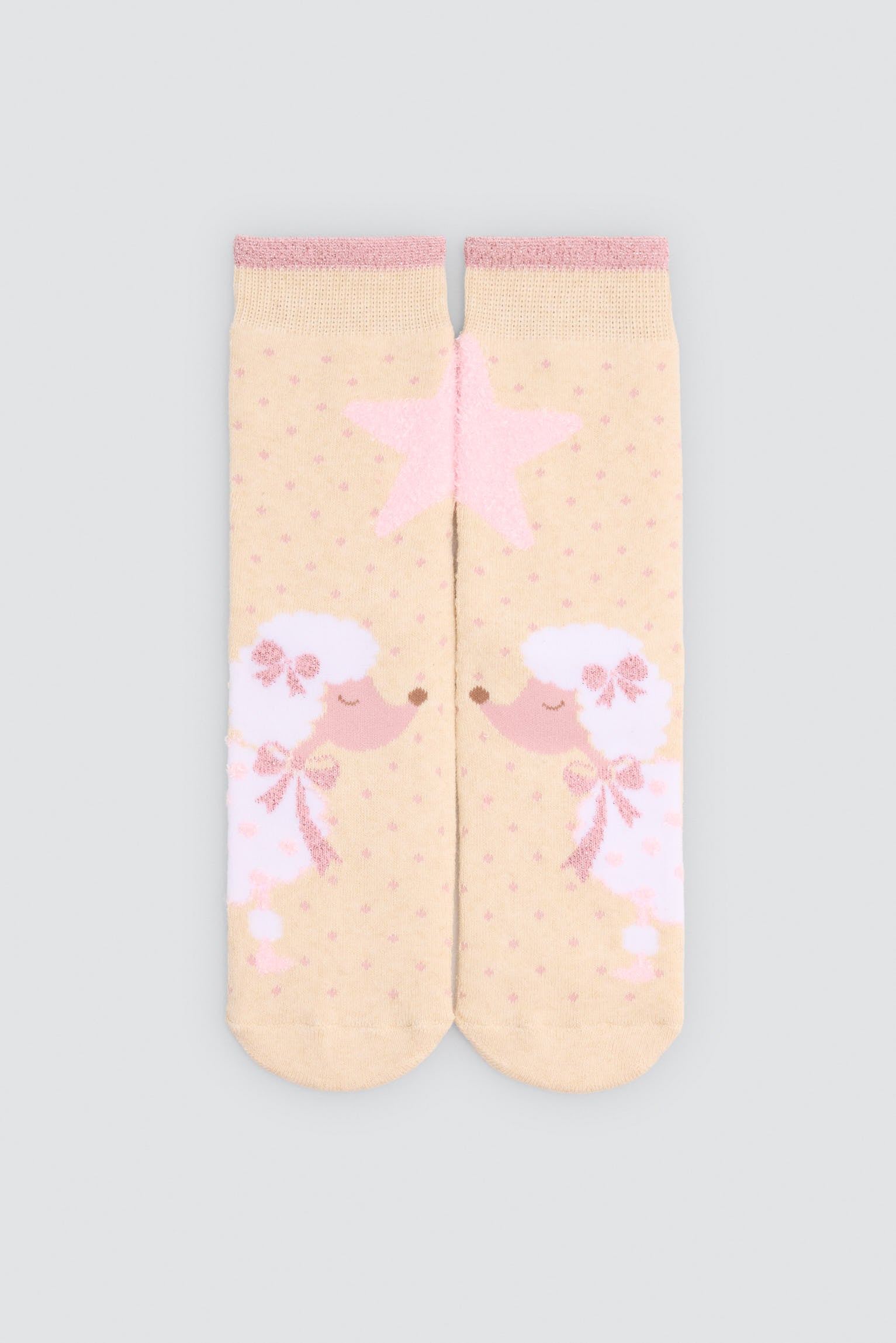 Lot de 3 chaussettes thermiques antidérapantes fille imprimé caniches