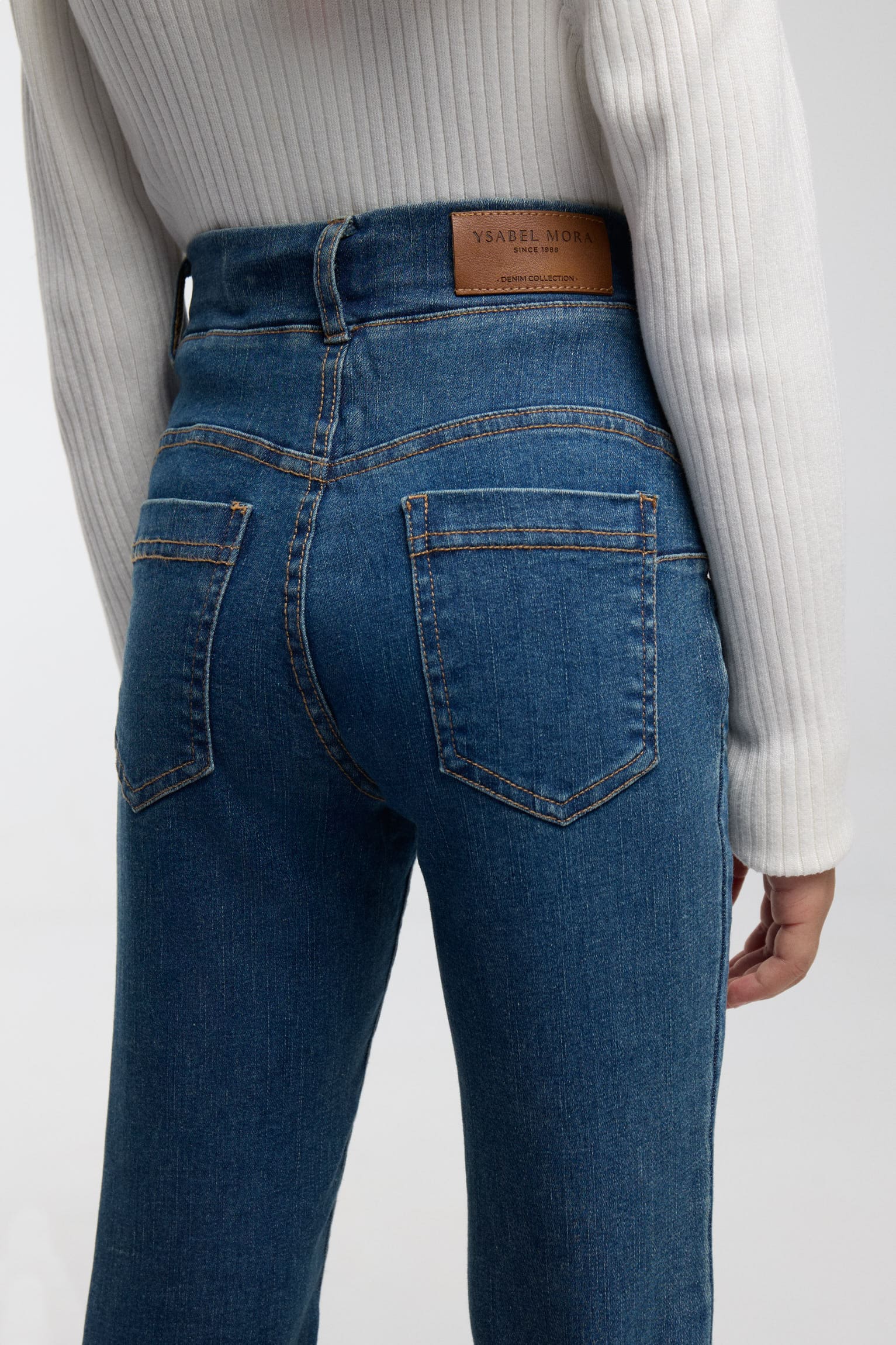 Pantalon fille évasé effet denim