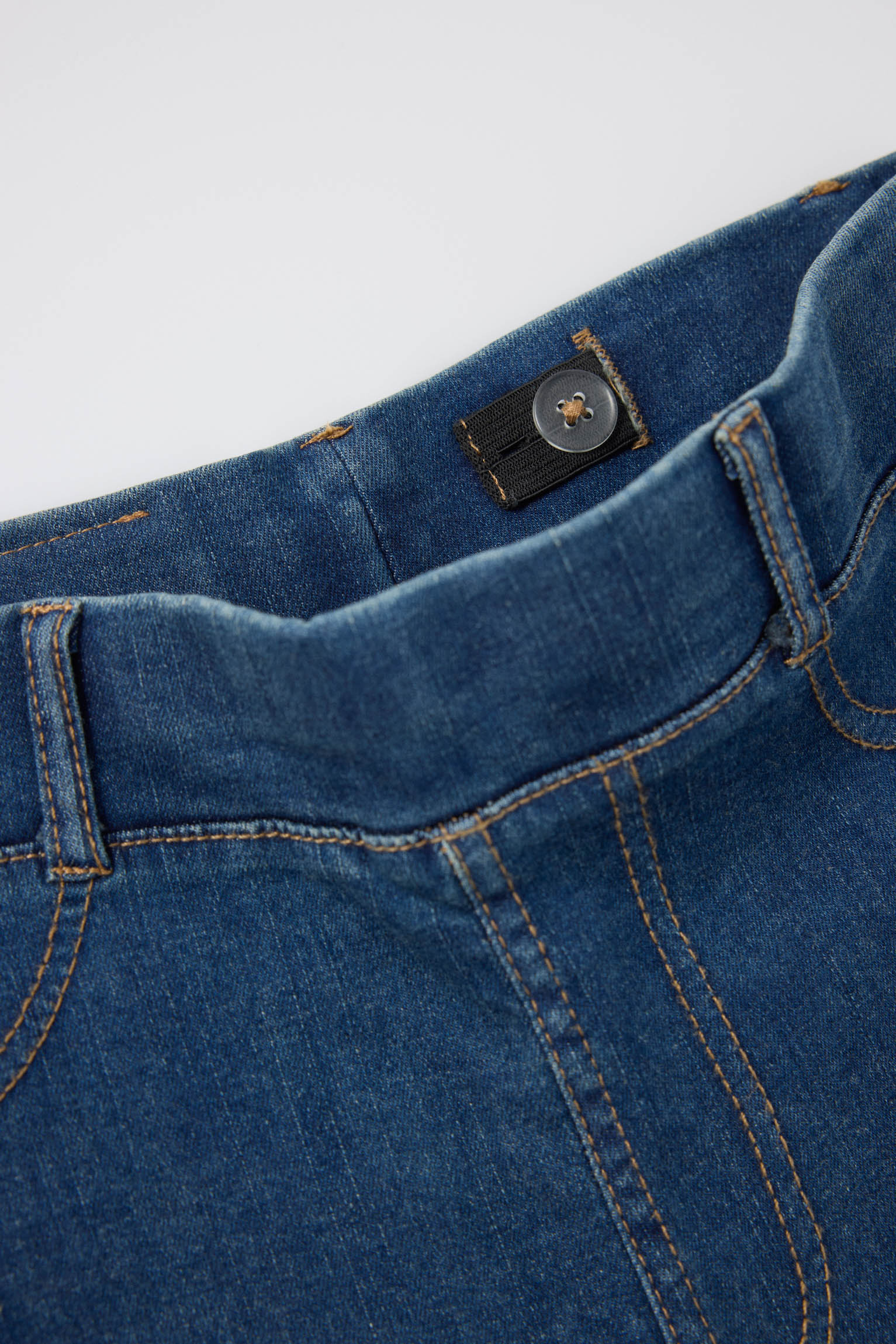 Pantalon fille évasé effet denim
