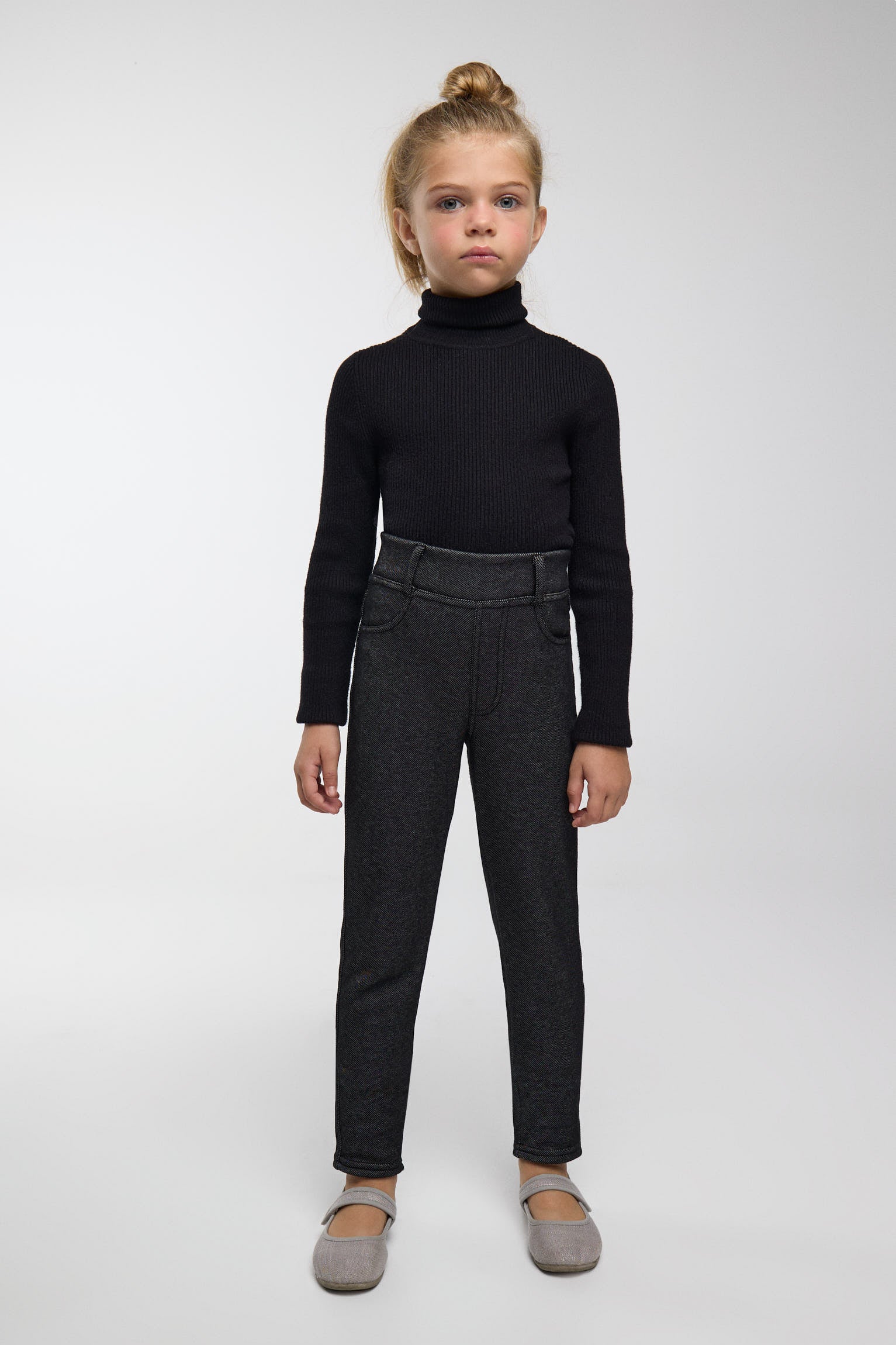 THERMIQUE Legging fille noir molletonné effet denim