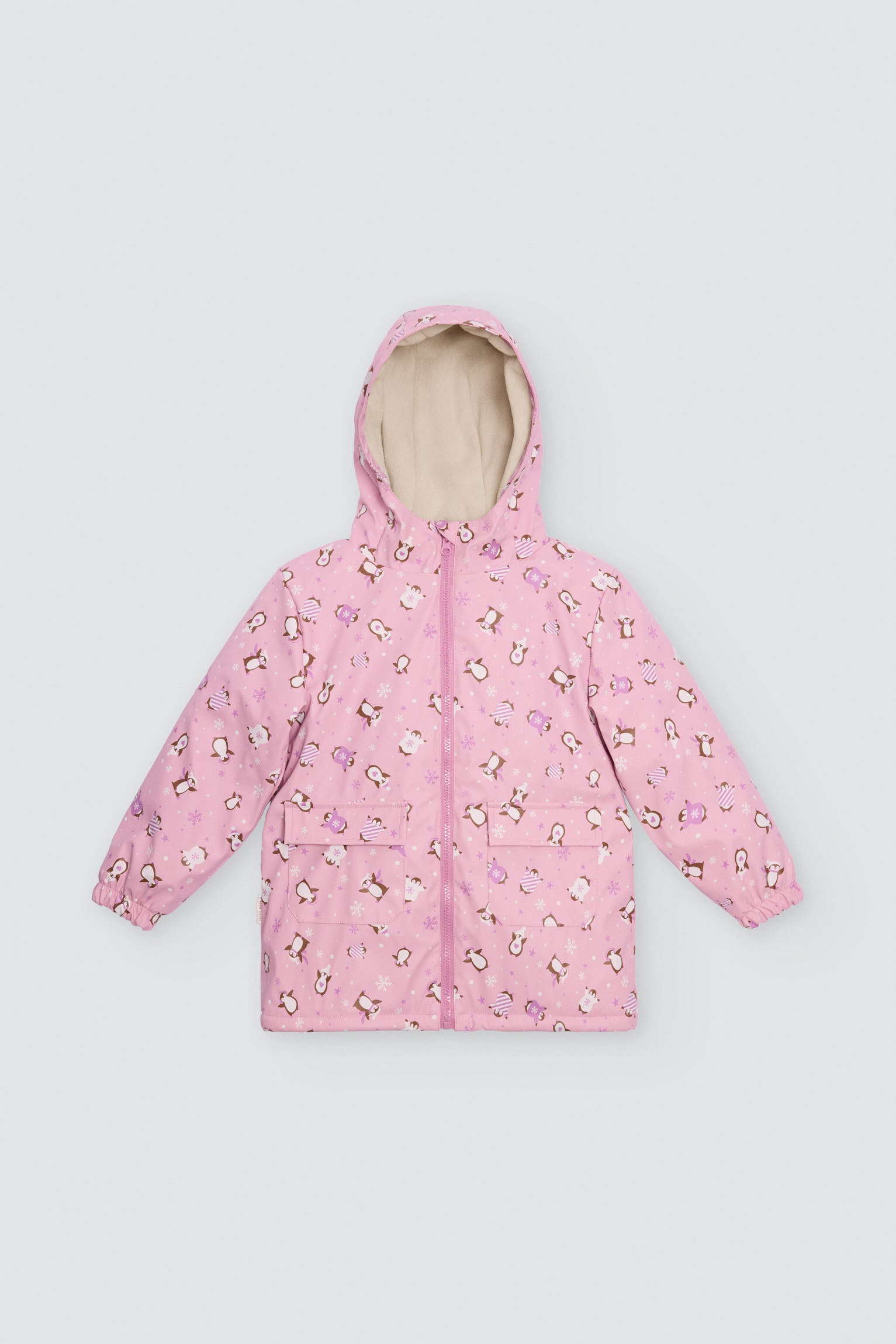 PRÉCOMMANDE Imperméable fille imprimé pingouins doublure polaire