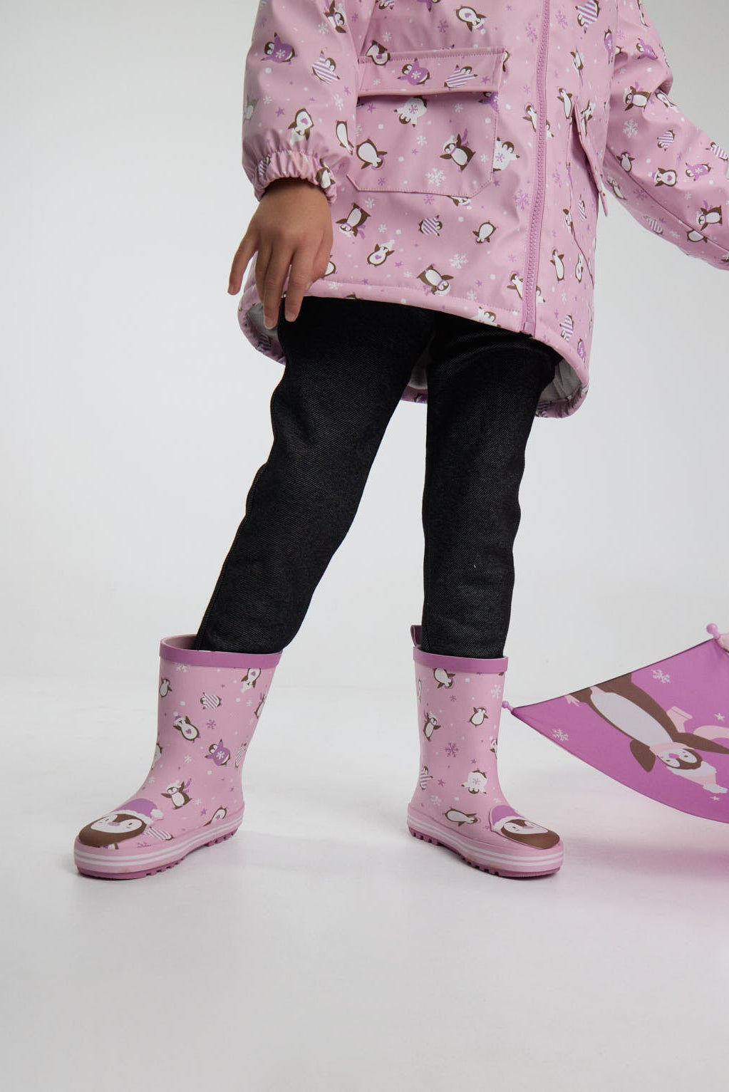 PREVENTA Botas de agua niña  forro interior estampado pingüinos