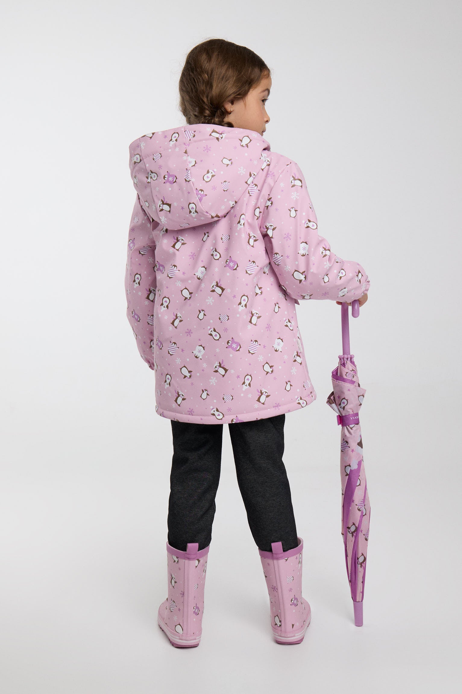PRÉCOMMANDE Imperméable fille imprimé pingouins doublure polaire