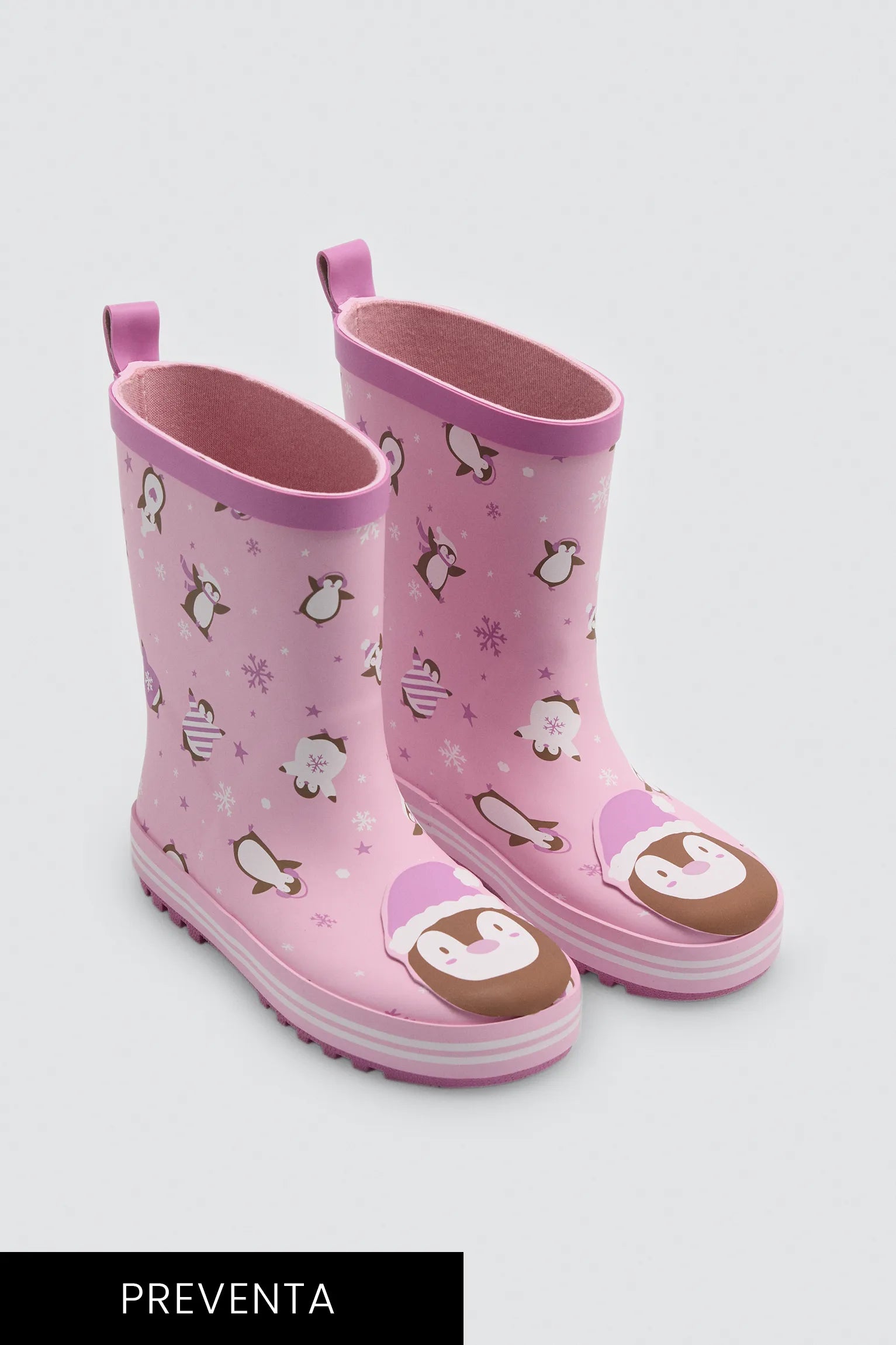 PREVENTA Botas de agua niña  forro interior estampado pingüinos