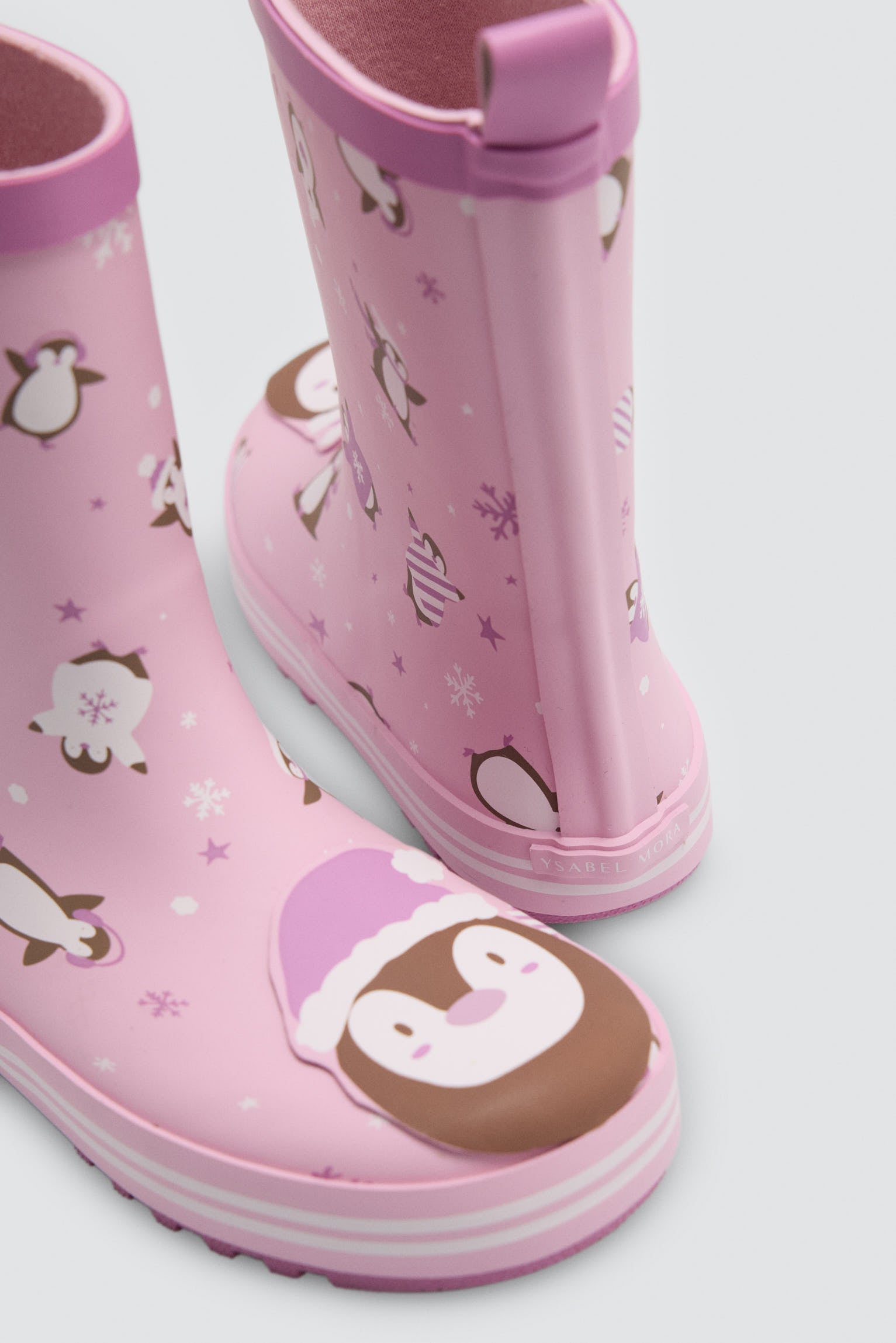 PRÉCOMMANDE Bottes de pluie fille imprimé pingouins avec doublure
