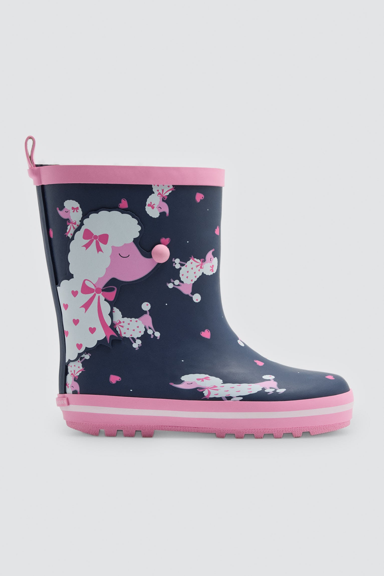 Bottes de pluie fille imprimé caniche doublure sherpa