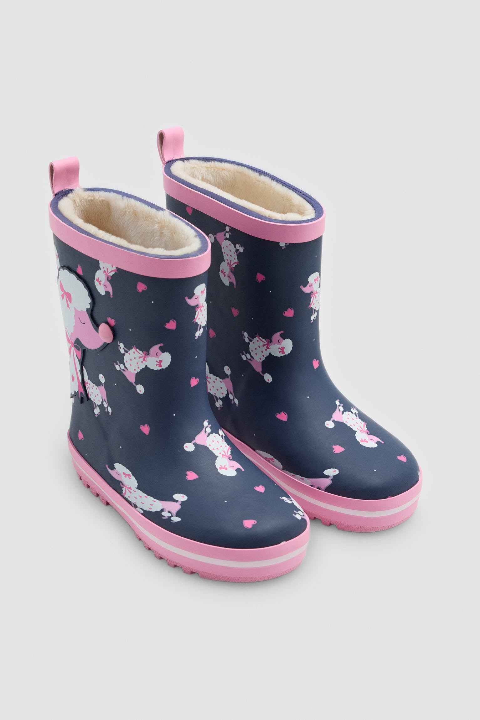 Bottes de pluie fille imprimé caniche doublure sherpa