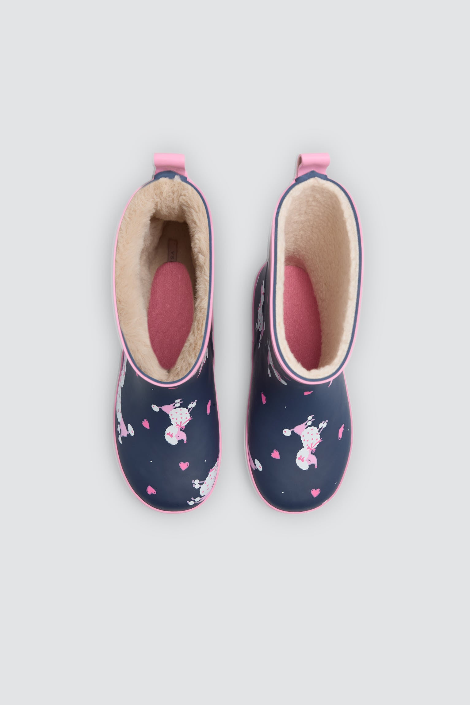 Bottes de pluie fille imprimé caniche doublure sherpa