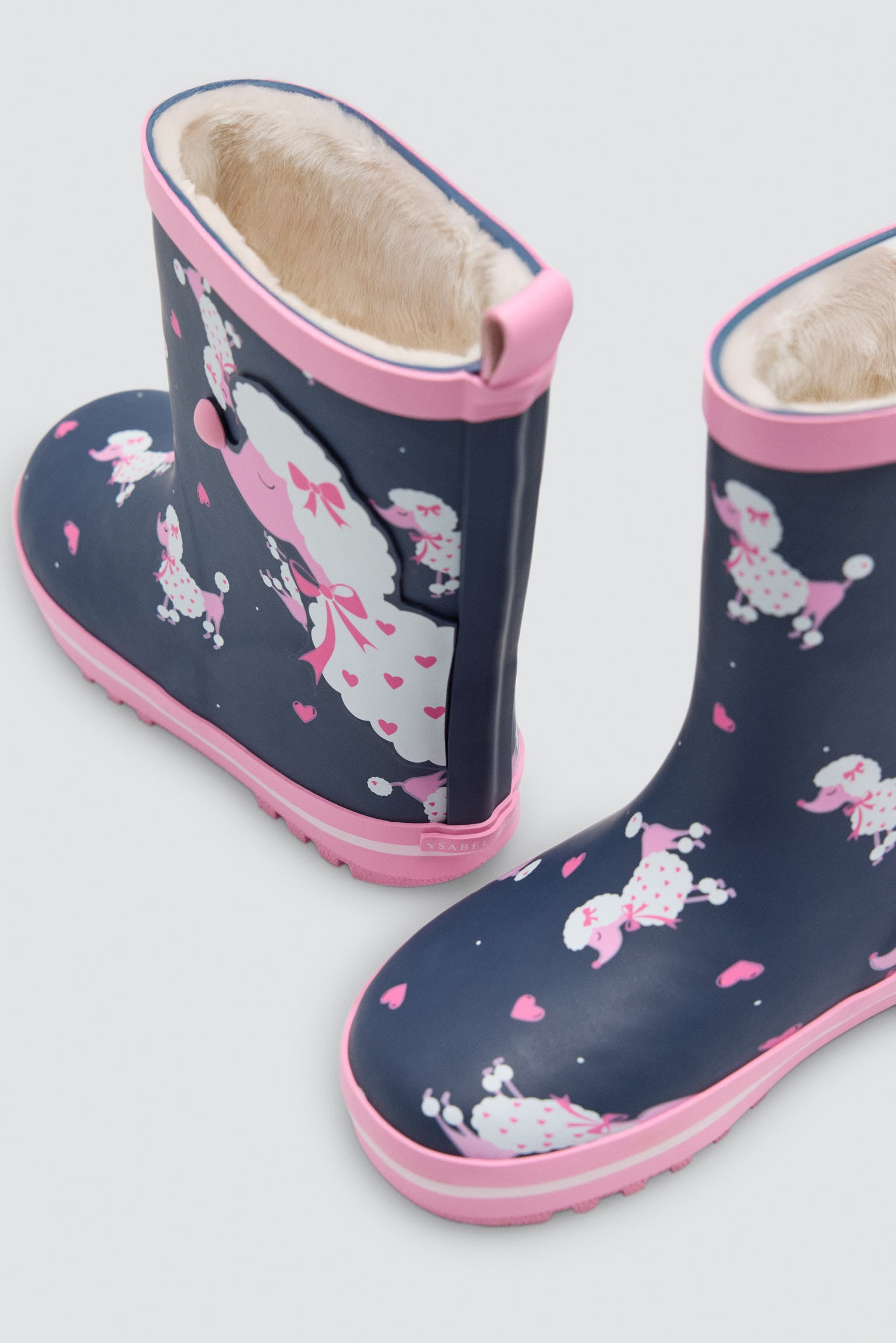 Bottes de pluie fille imprimé caniche doublure sherpa