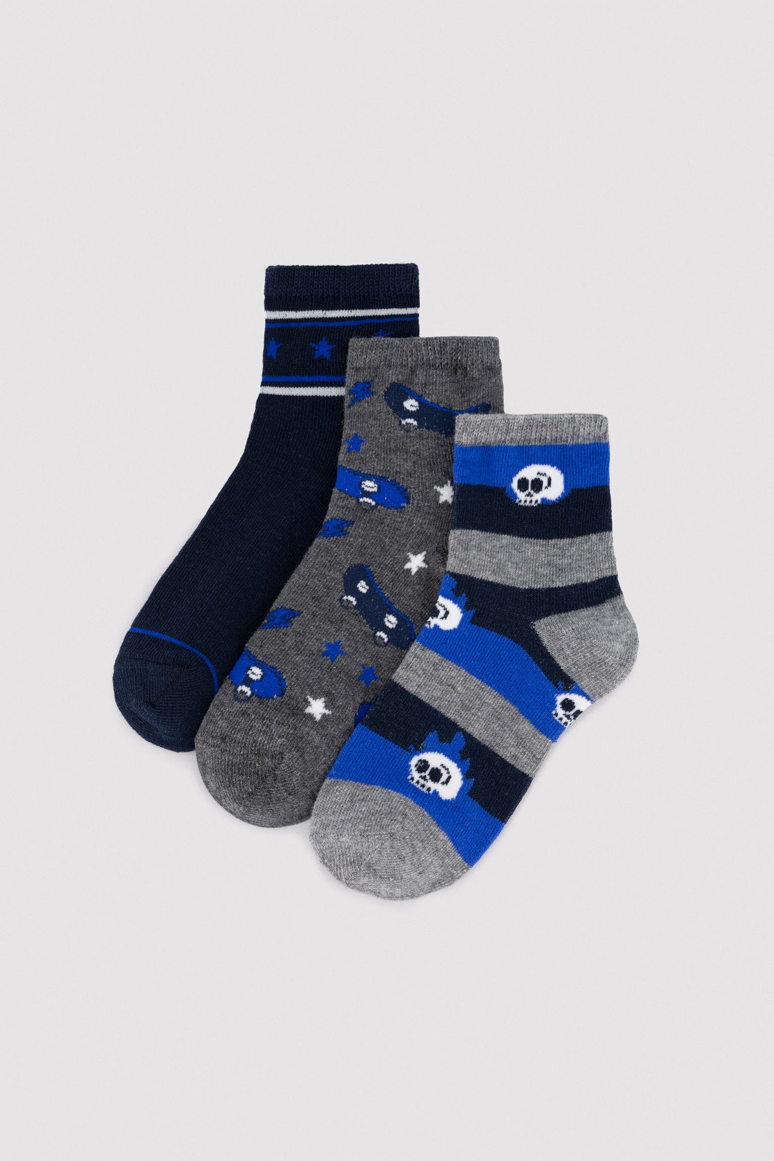 Lot de 3 chaussettes courtes imprimées pour enfants