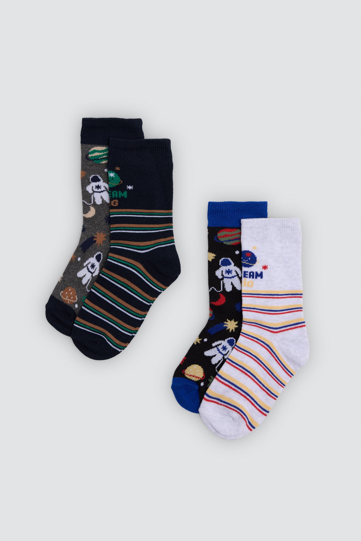 Lot de 4 chaussettes imprimé astronautes