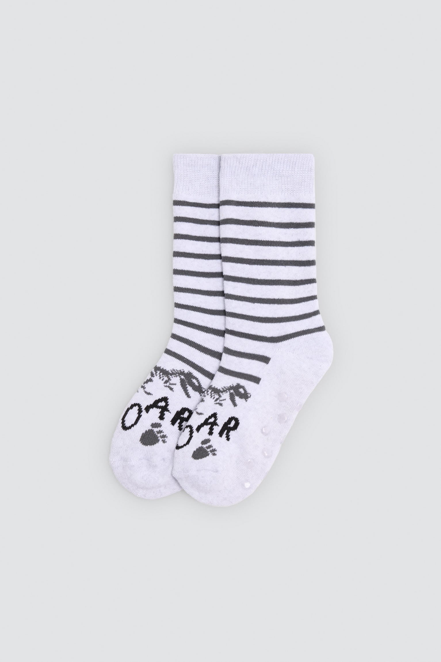 Lot de 3 chaussettes thermiques antidérapantes garçon imprimé dinosaures et empreintes