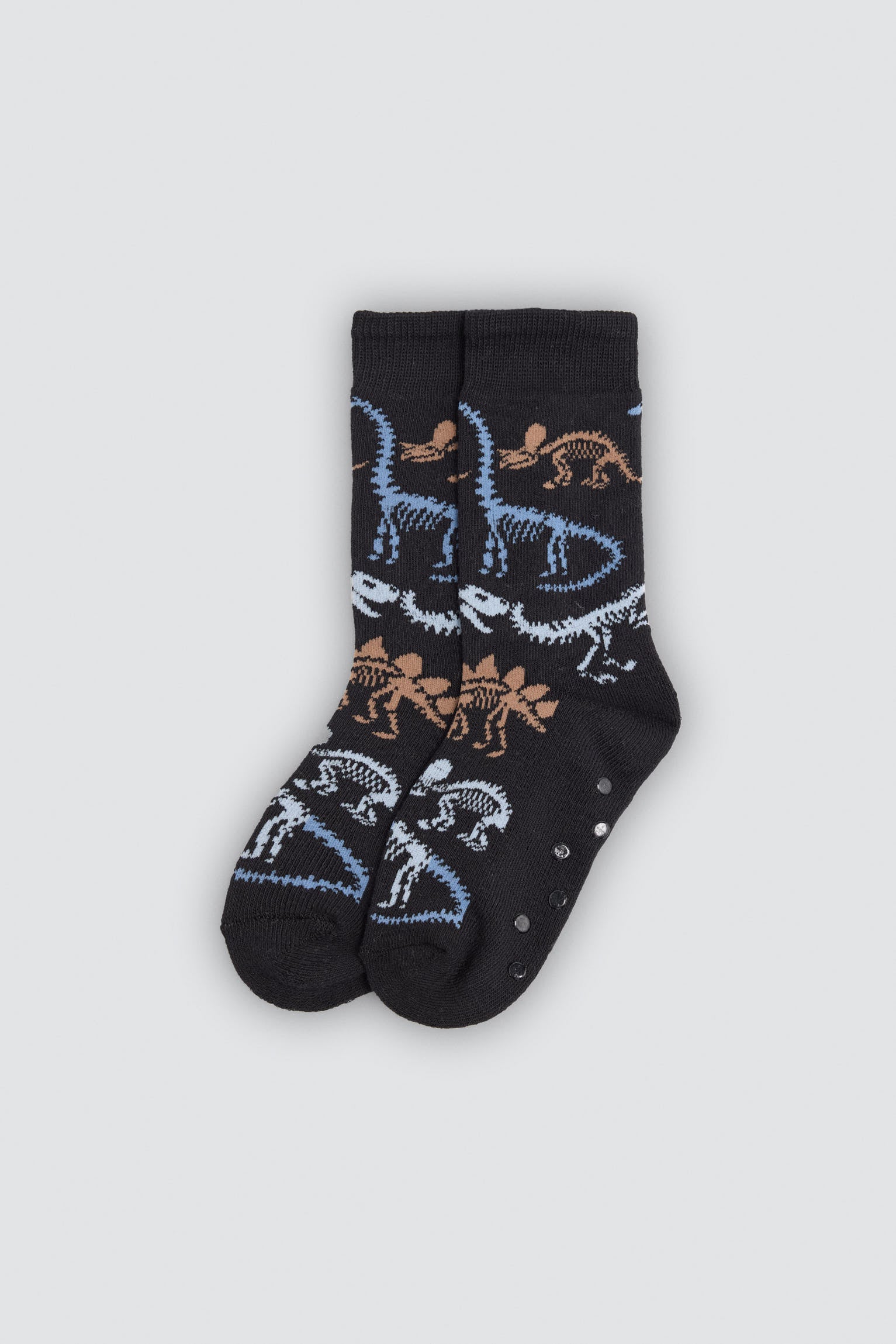 Lot de 3 chaussettes thermiques antidérapantes garçon imprimé dinosaures et empreintes