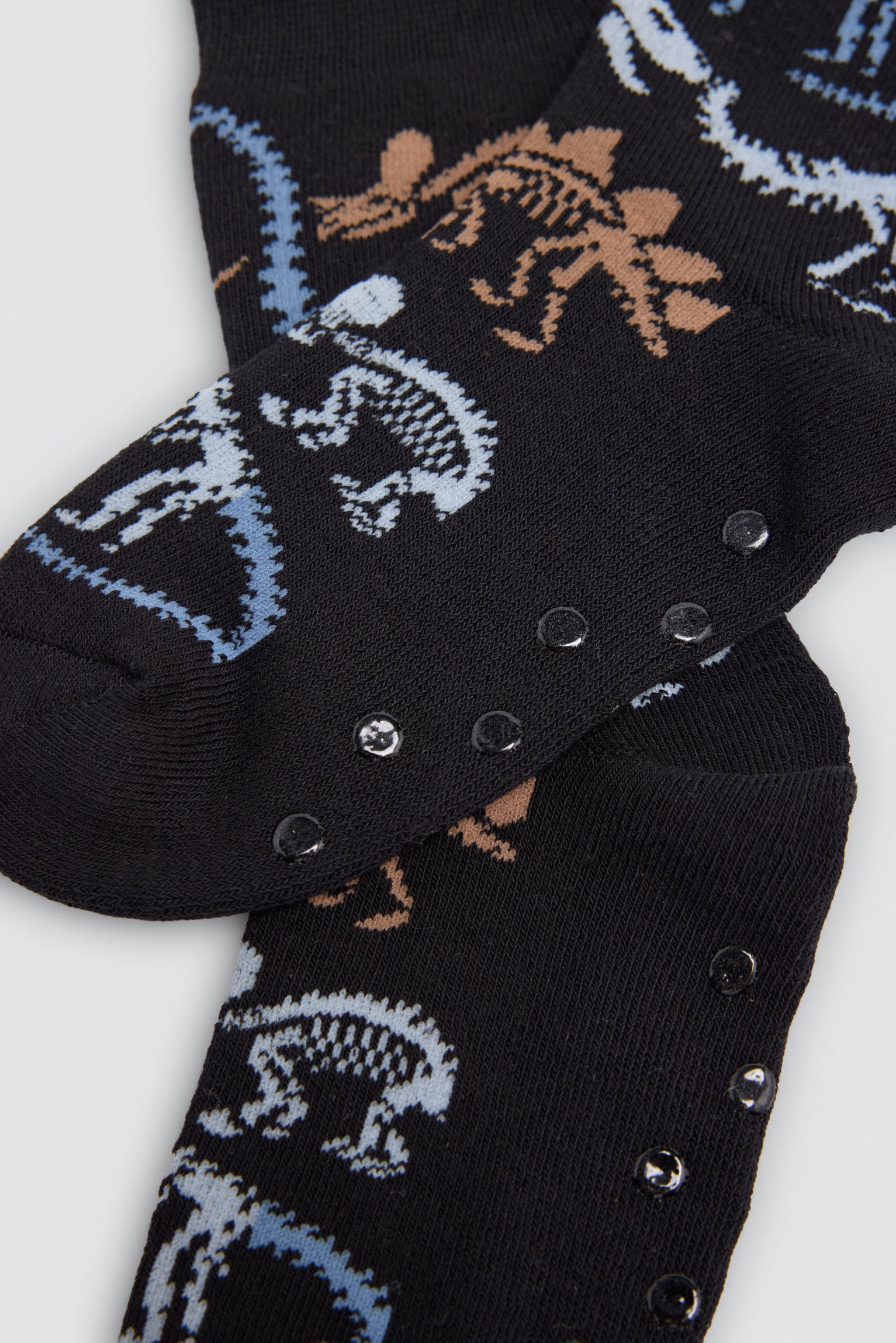 Lot de 3 chaussettes thermiques antidérapantes garçon imprimé dinosaures et empreintes