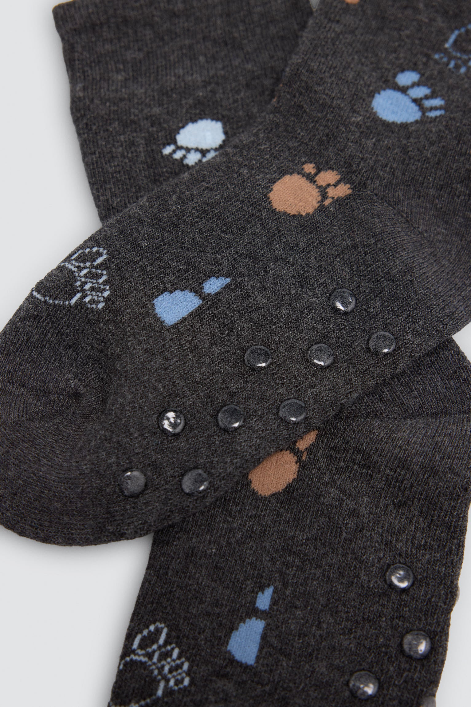 Lot de 3 chaussettes thermiques antidérapantes garçon imprimé dinosaures et empreintes