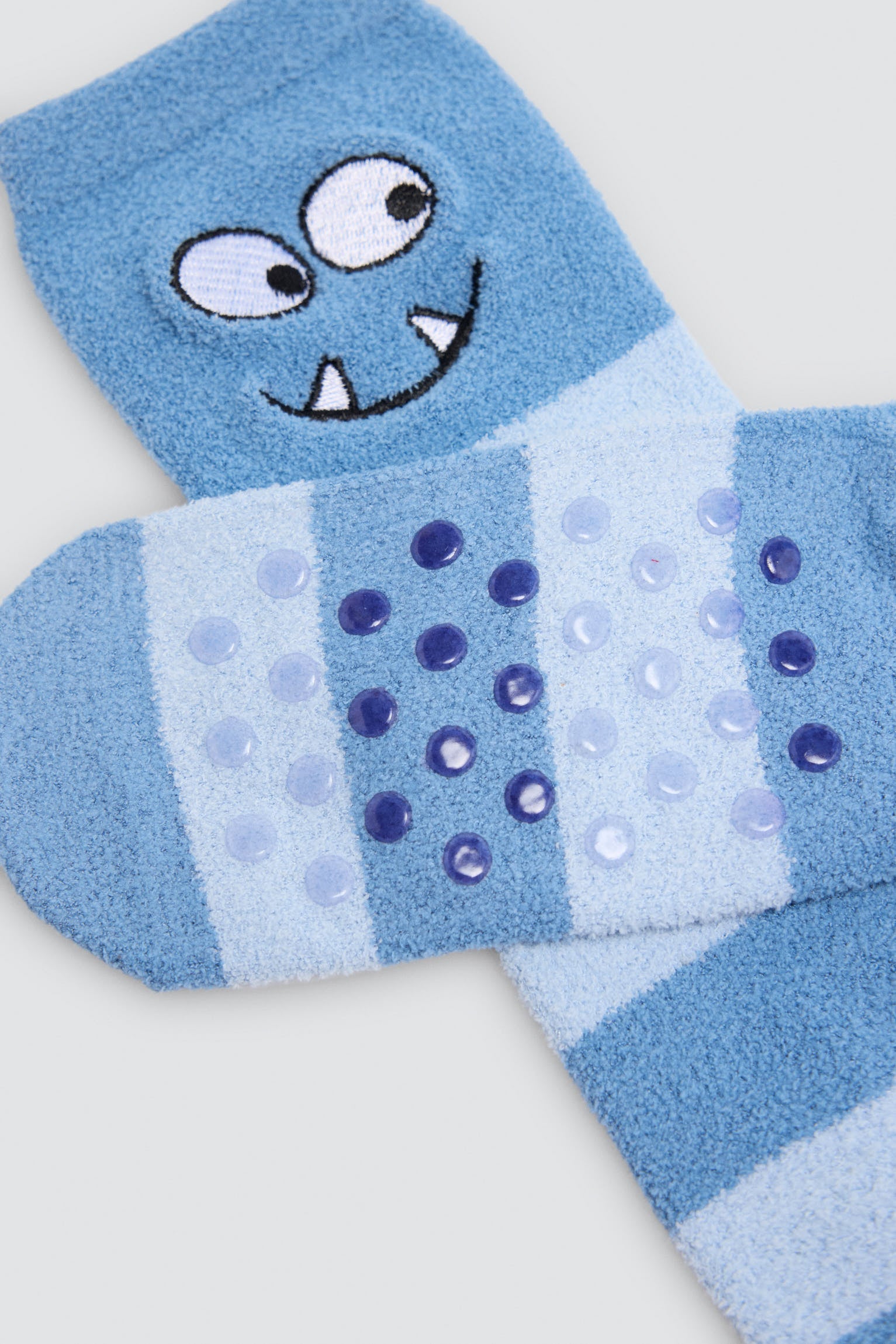 Lot de 3 chaussettes antidérapantes garçon rayées monstres
