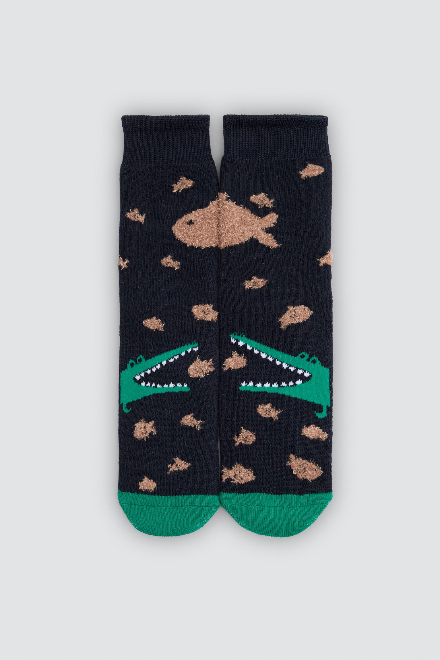 Lot de 3 chaussettes thermiques antidérapantes garçon imprimé crocodiles et requins
