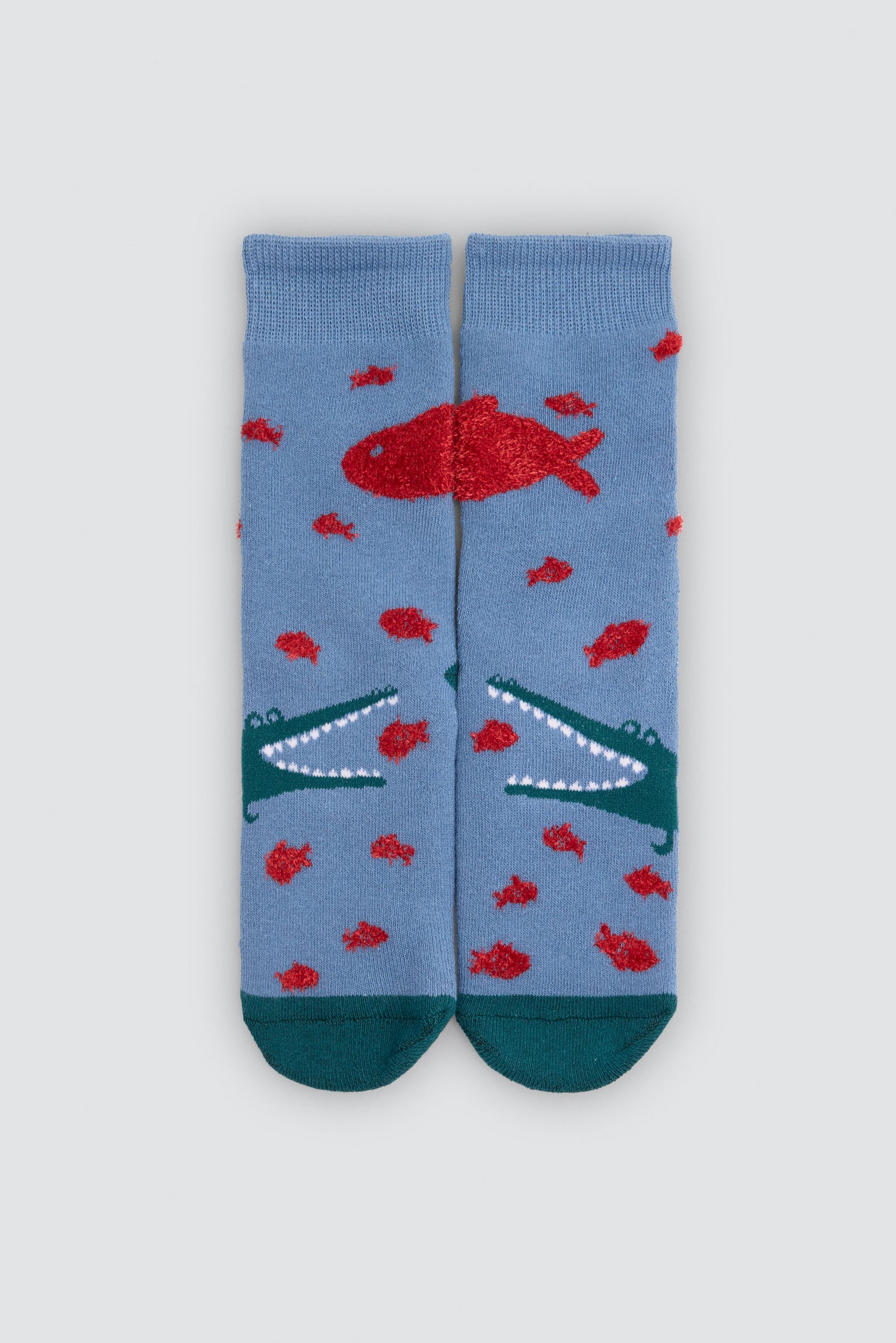 Lot de 3 chaussettes thermiques antidérapantes garçon imprimé crocodiles et requins