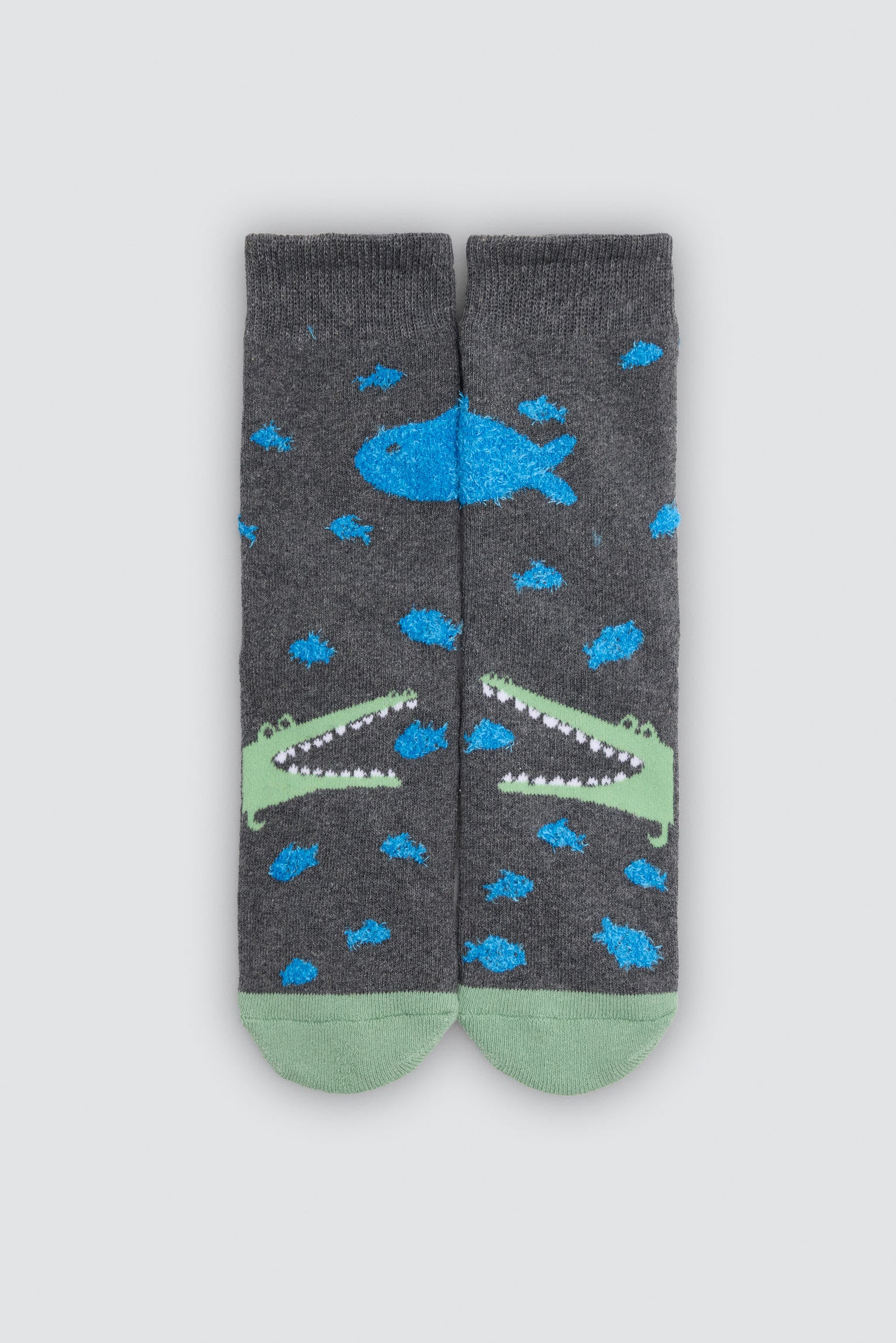 Lot de 3 chaussettes thermiques antidérapantes garçon imprimé crocodiles et requins
